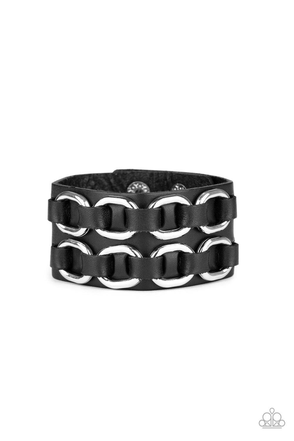 Paparazzi Accessories-Throttle It Out - Black Bracelet