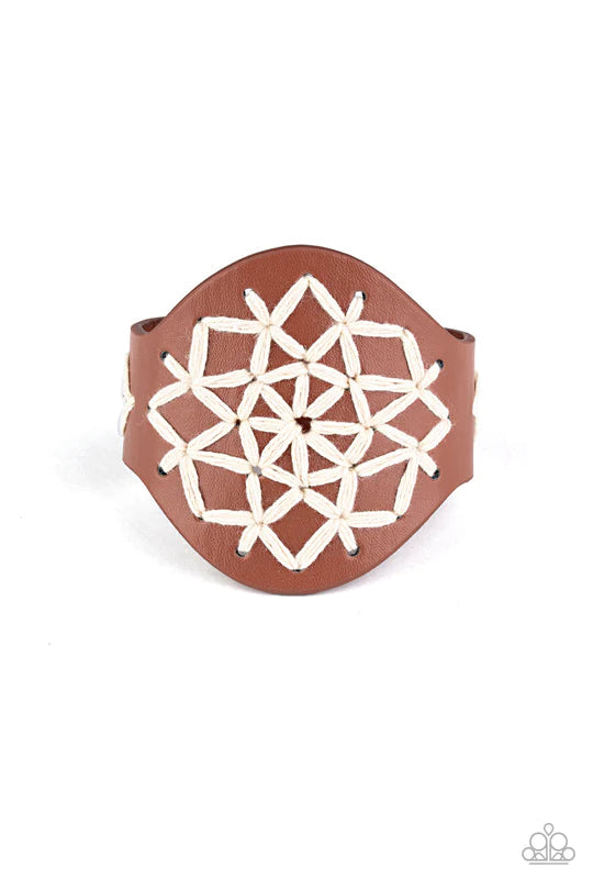 A Cross-Stitch In Time Brown Bracelet - Jewelry by Bretta