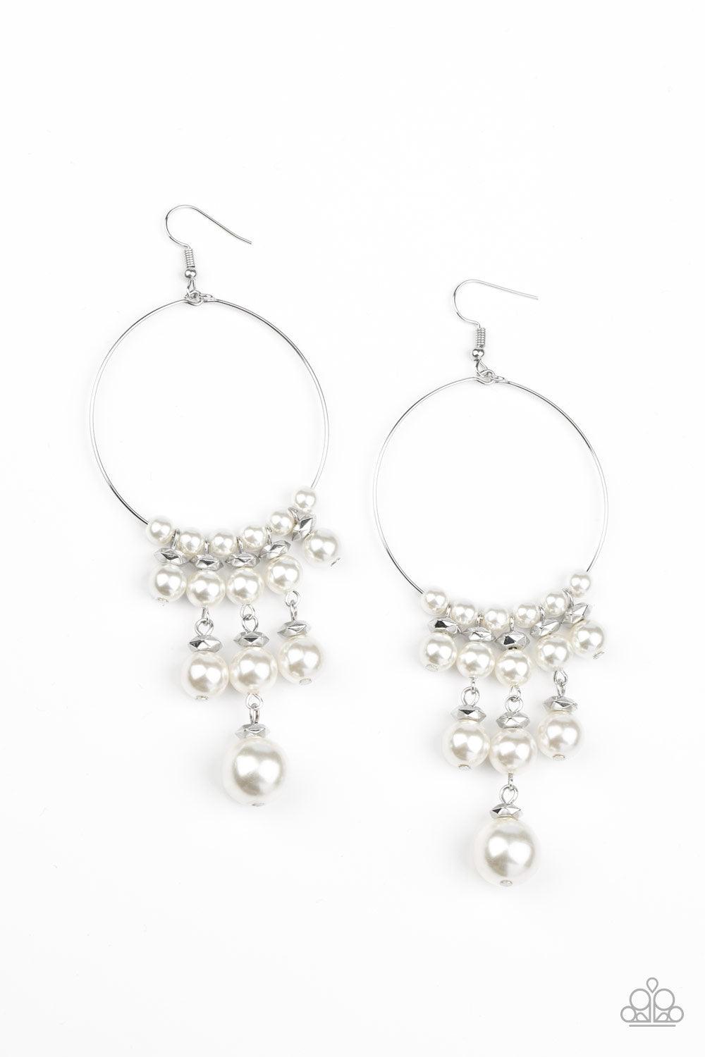 Working The Room White Earrings - Jewelry by Bretta