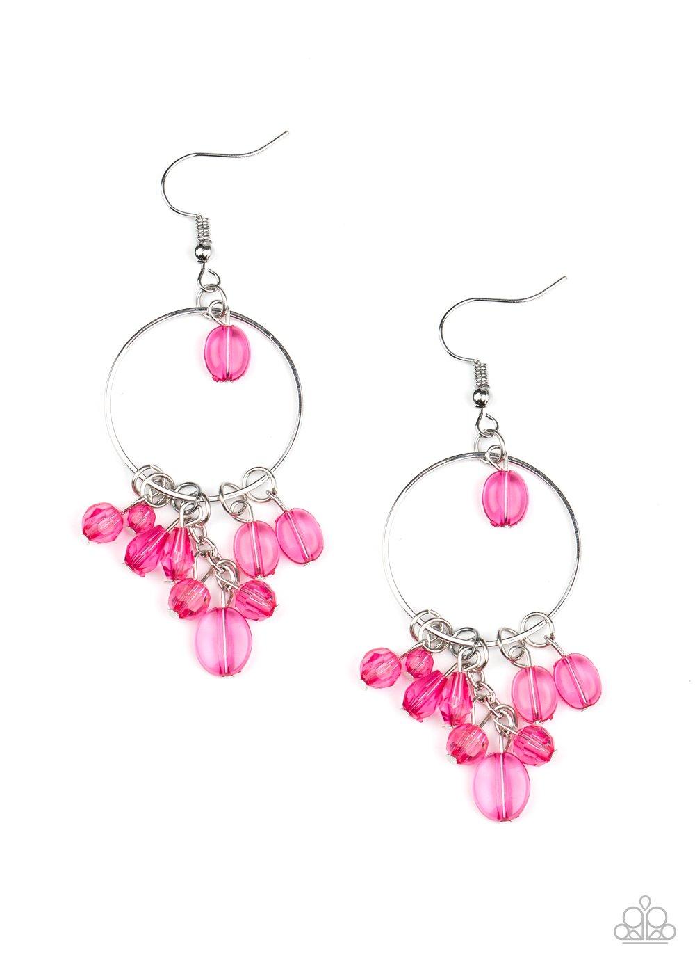 Paparazzi Accessories-Where The Sky Touches The Sea - Pink Earrings