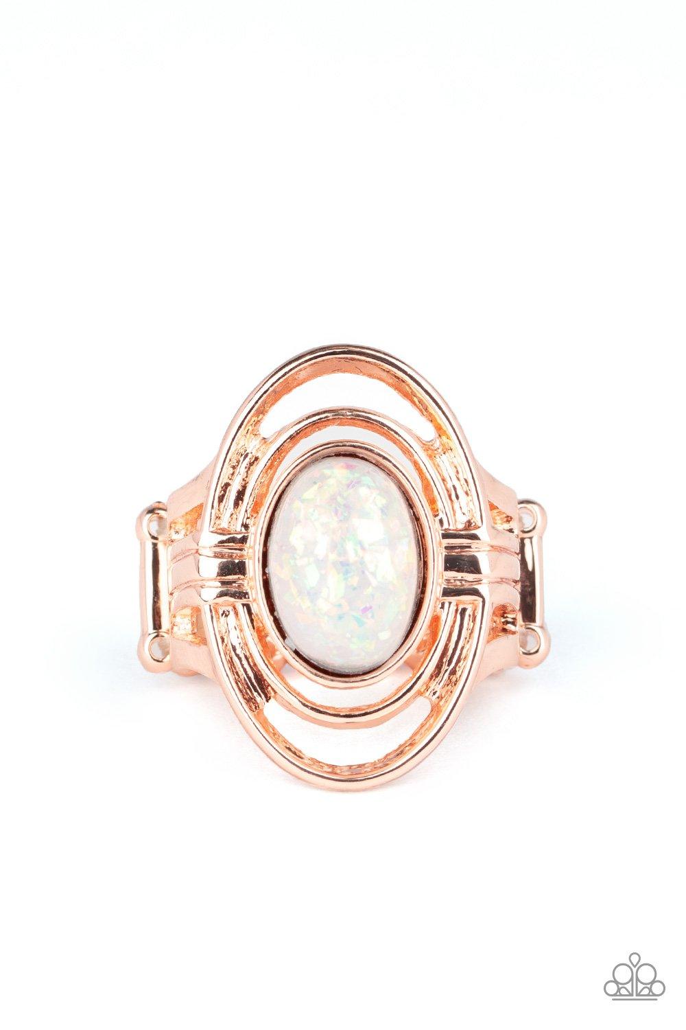 Paparazzi Accessories-Peacefully Pristine - Rose Gold Ring