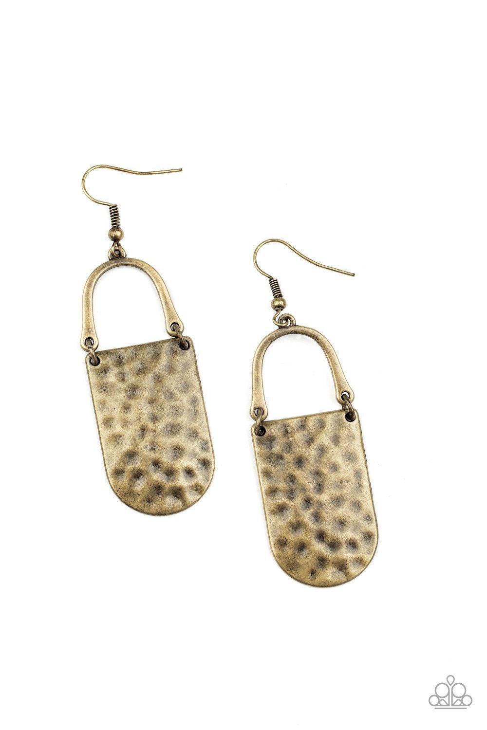 Paparazzi Accessories-Resort Relic - Brass Earrings
