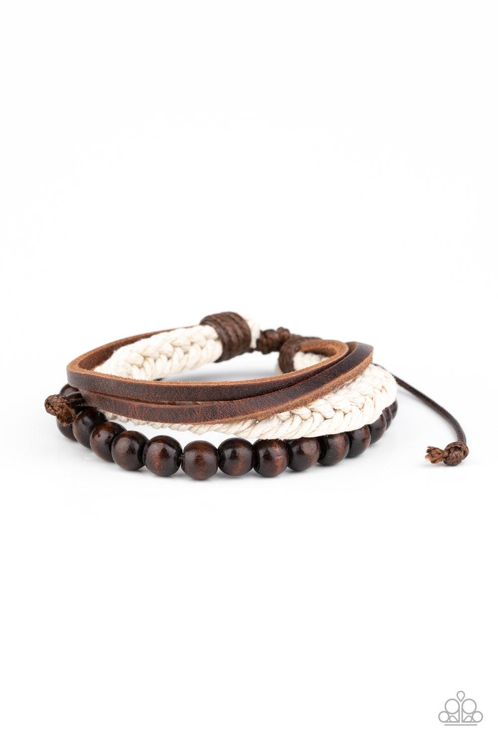 Paparazzi Accessories-Wildly Wrangler - Brown Urban Bracelet