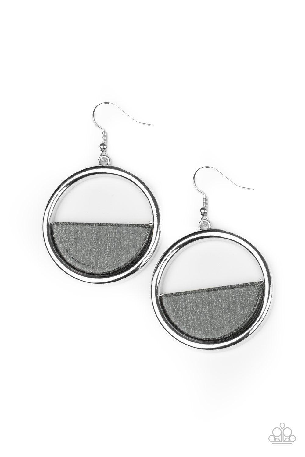 Paparazzi Accessories-Stuck in Retrograde - Silver Earrings