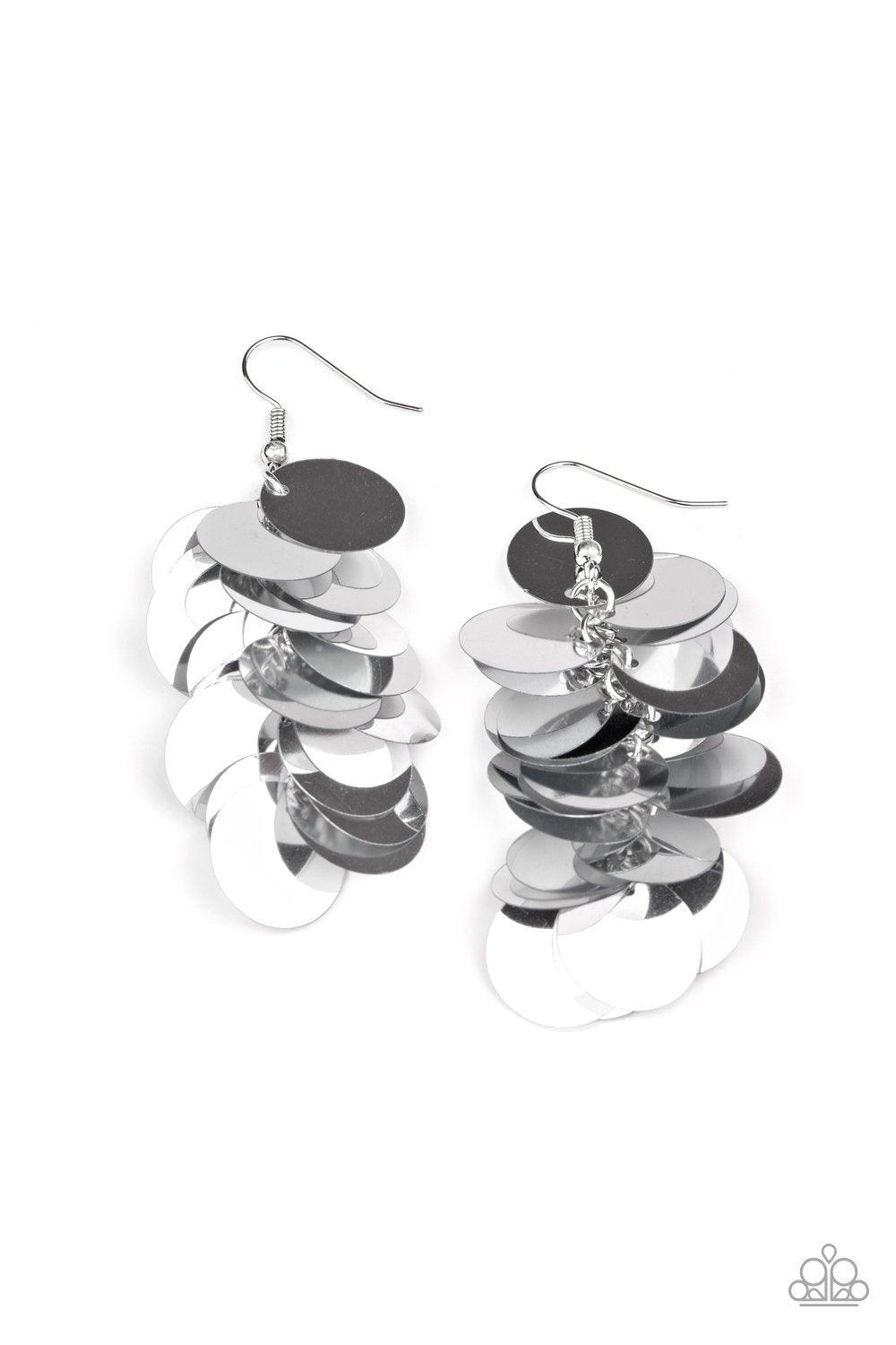Now You SEQUIN It Silver Earrings - Jewelry by Bretta