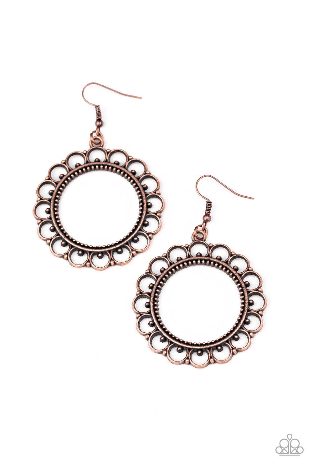Paparazzi Accessories-Sun Lounge - Copper Earrings