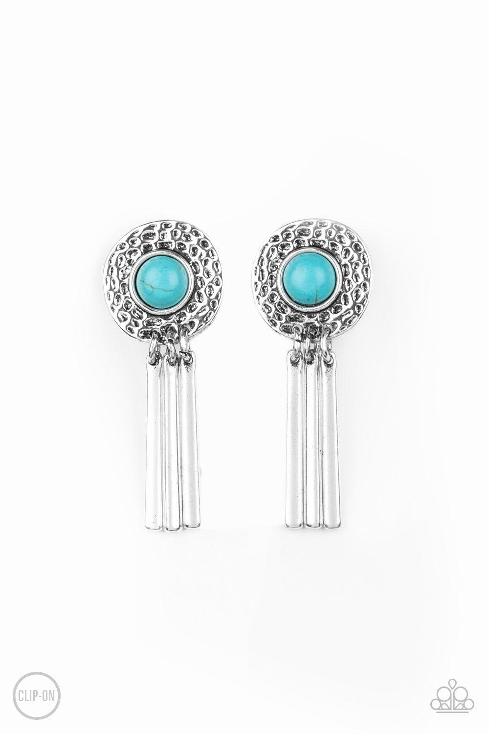 Paparazzi Accessories-Desert Amulet - Blue Earrings