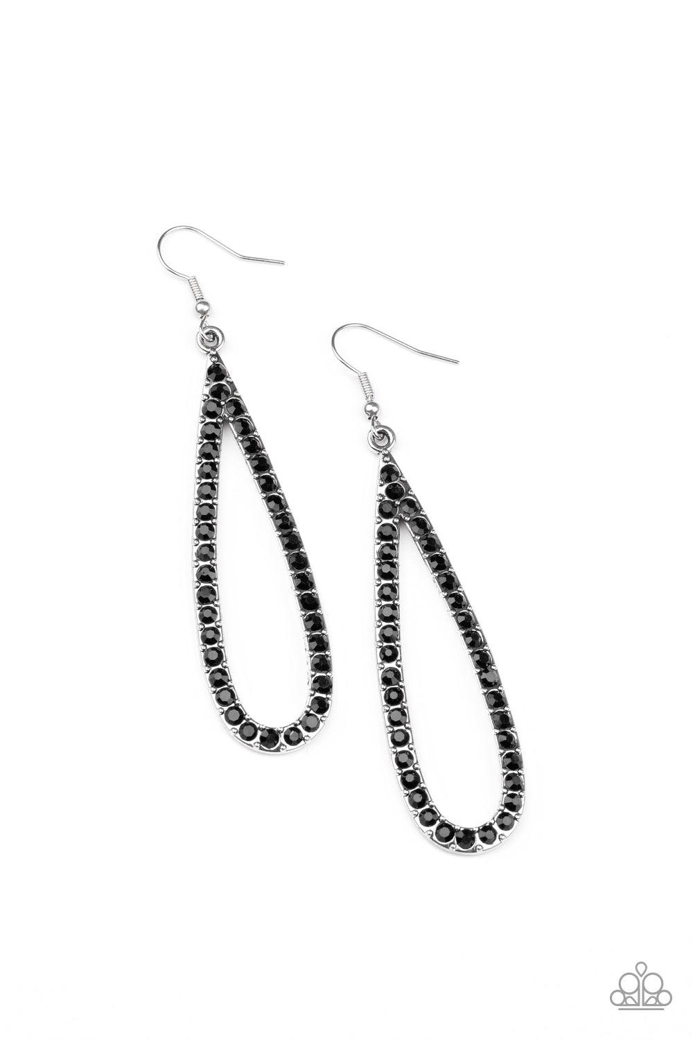 Paparazzi Accessories-Glitzy Goals - Black Earrings