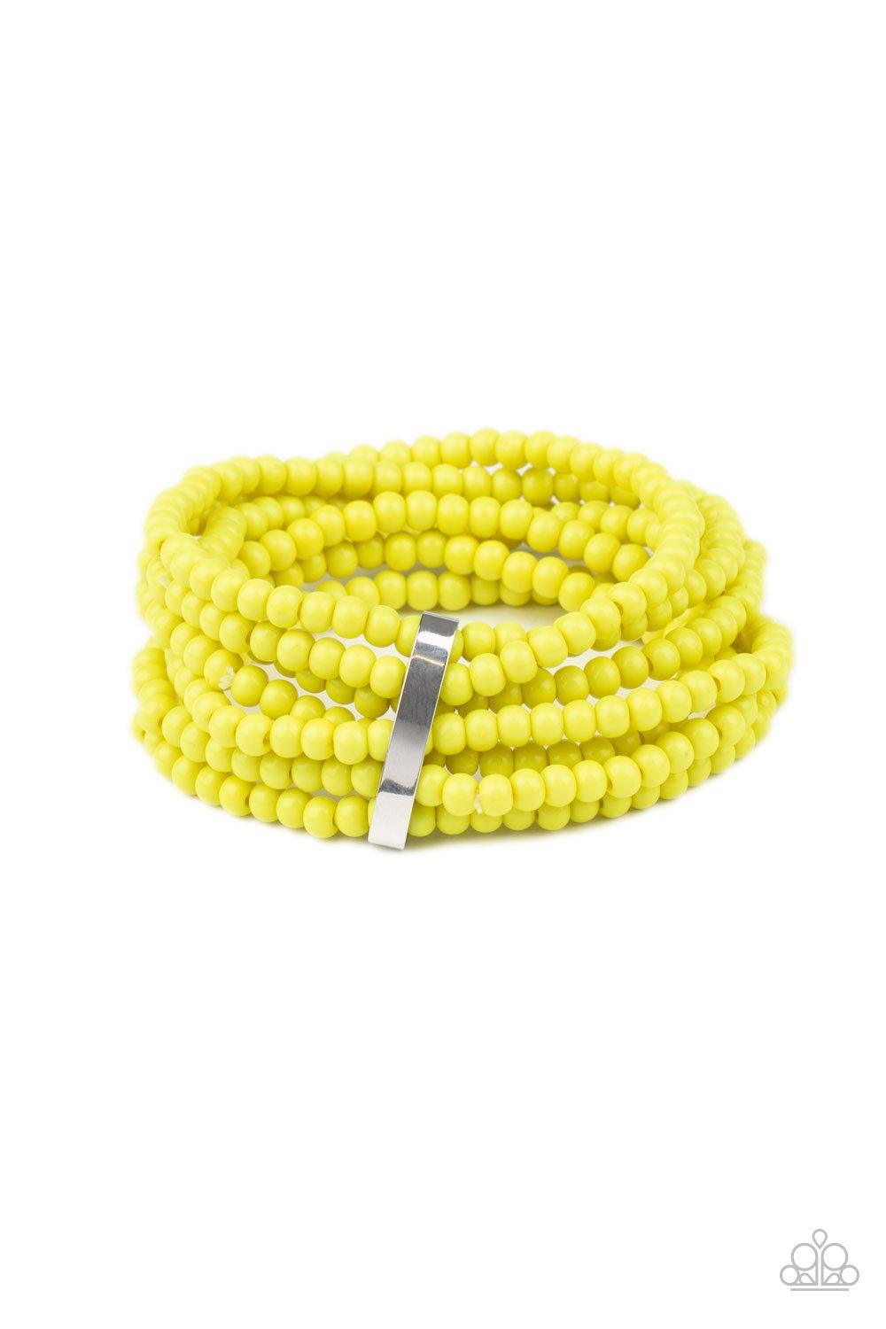 Paparazzi Accessories-Thank Me LAYER - Yellow Bracelet