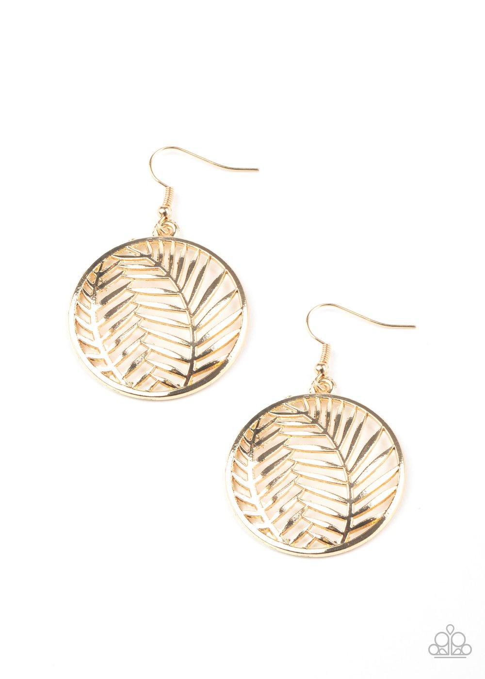 Palm Perfection Gold Earrings - Jewelry by Bretta