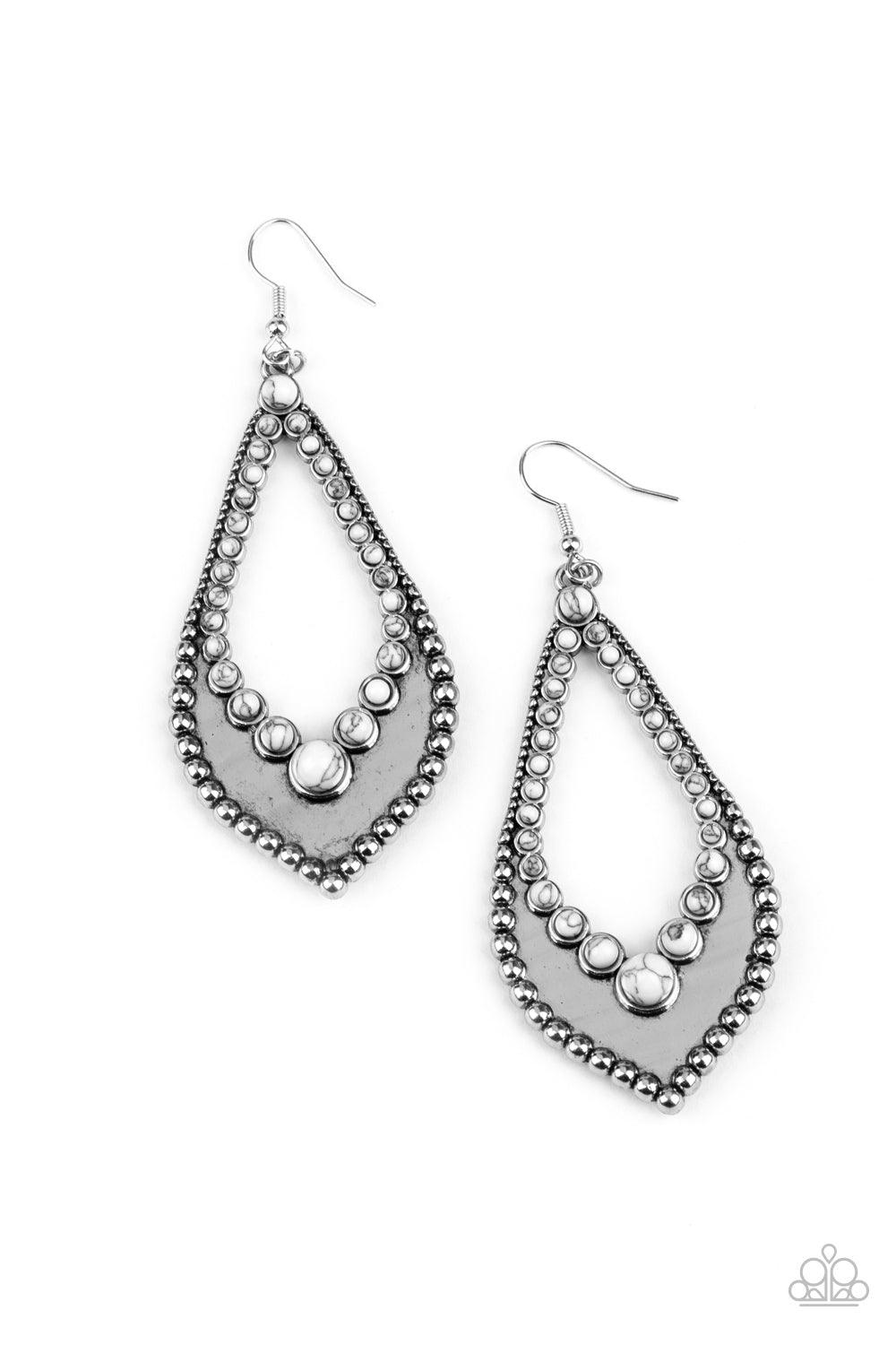 Paparazzi Accessories-Essential Minerals - White Earrings