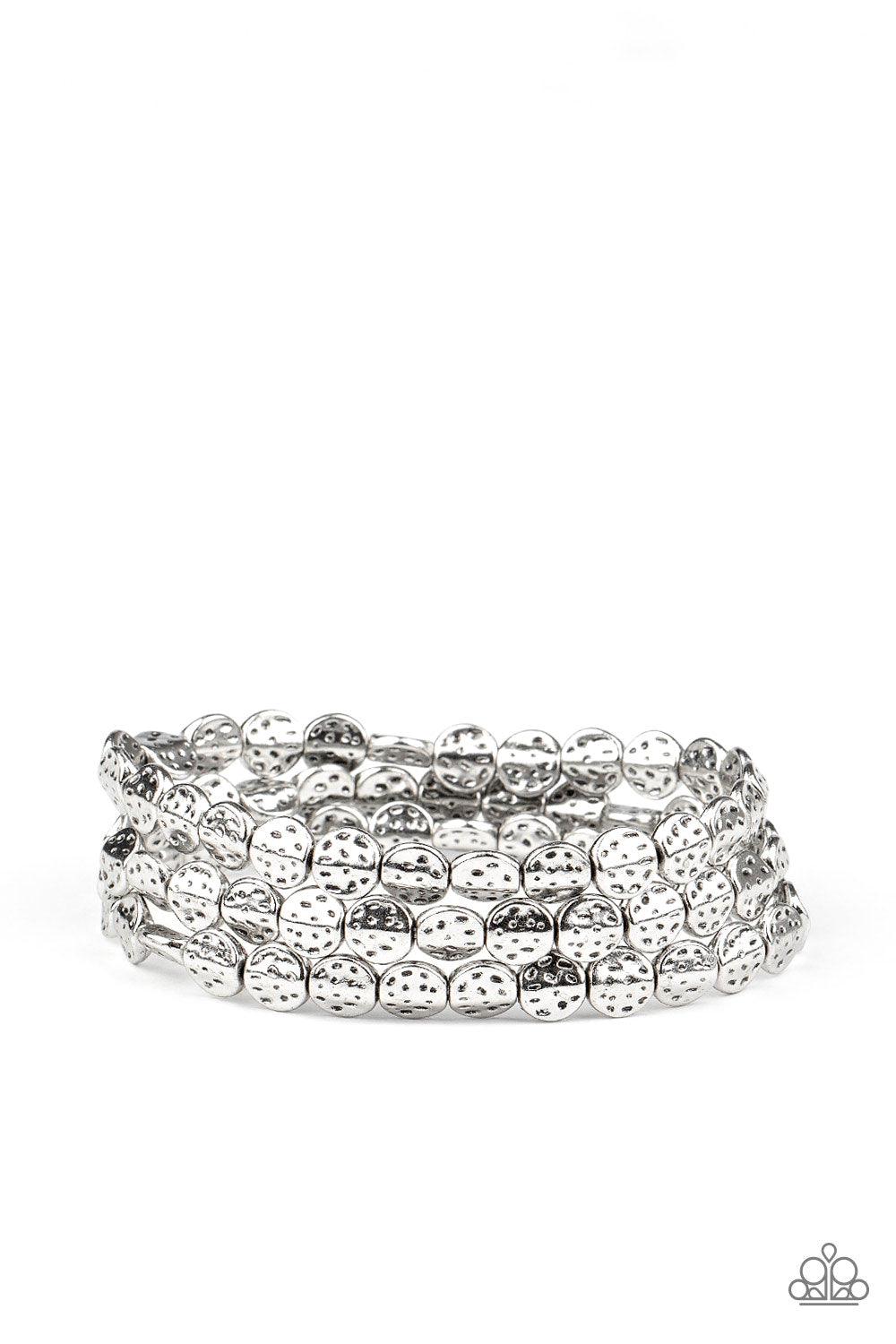 Paparazzi Accessories-Hammered Heirloom - Silver Bracelet