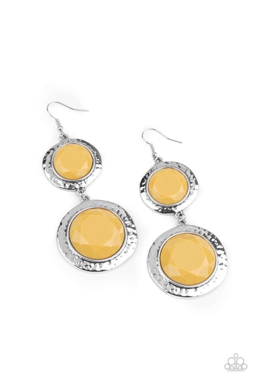 Paparazzi Accessories-Thrift Shop Stop - Yellow Earrings