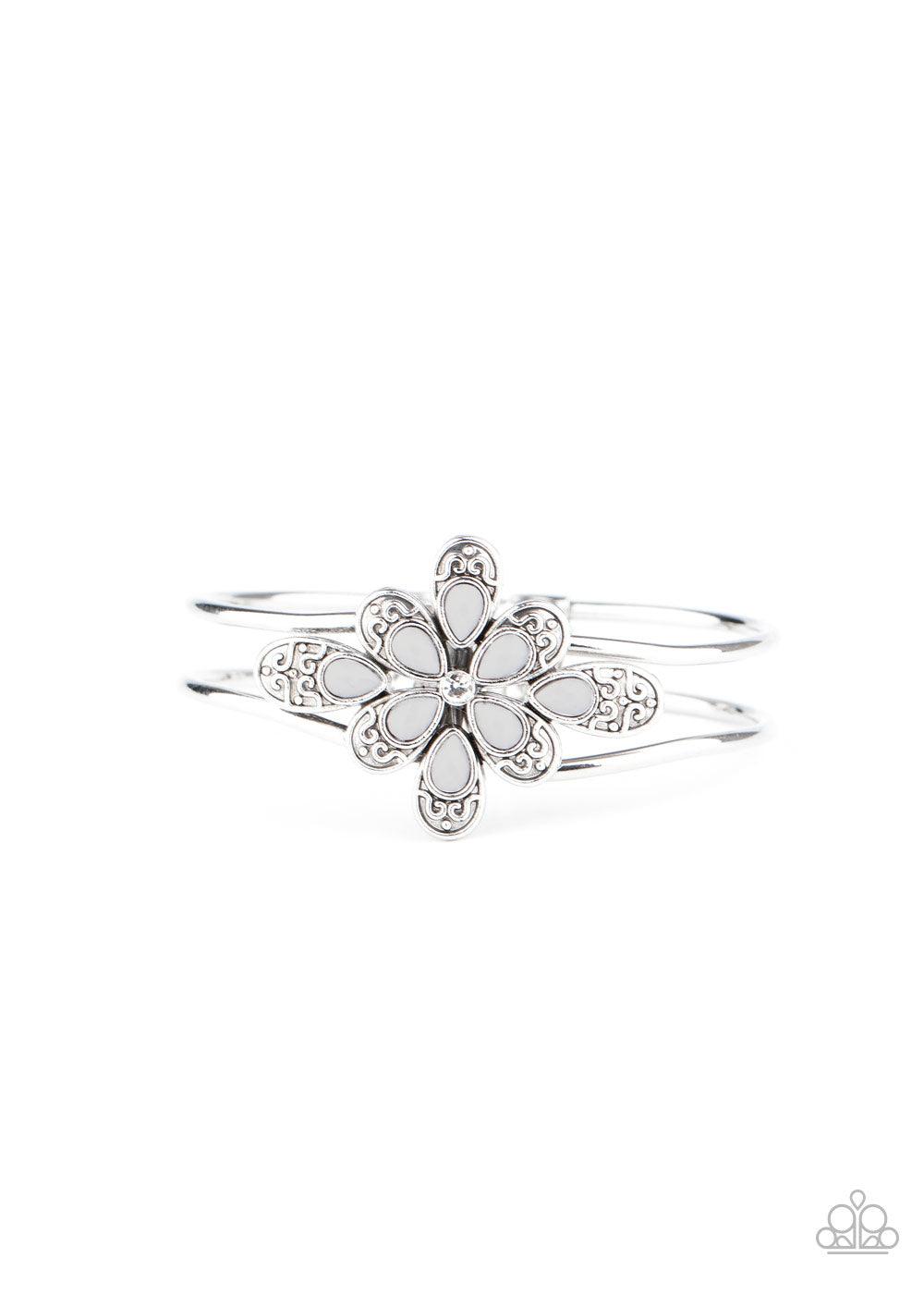 Paparazzi Accessories-Go With The FLORALS - Silver Bracelet