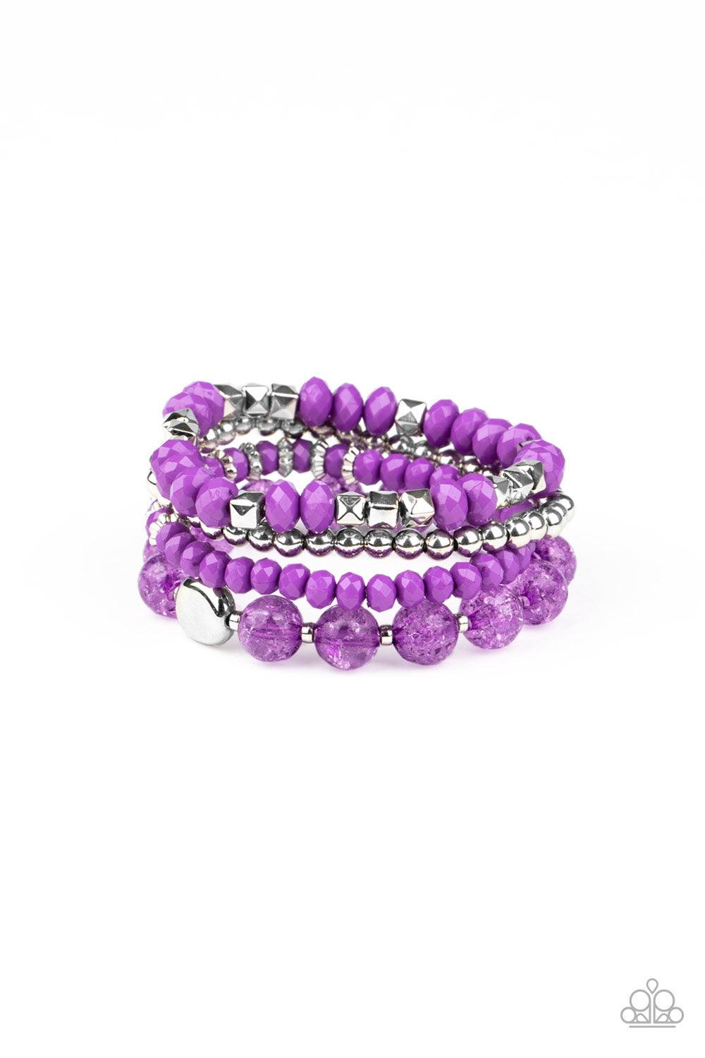 Paparazzi Accessories-Layered Luster - Purple Bracelets