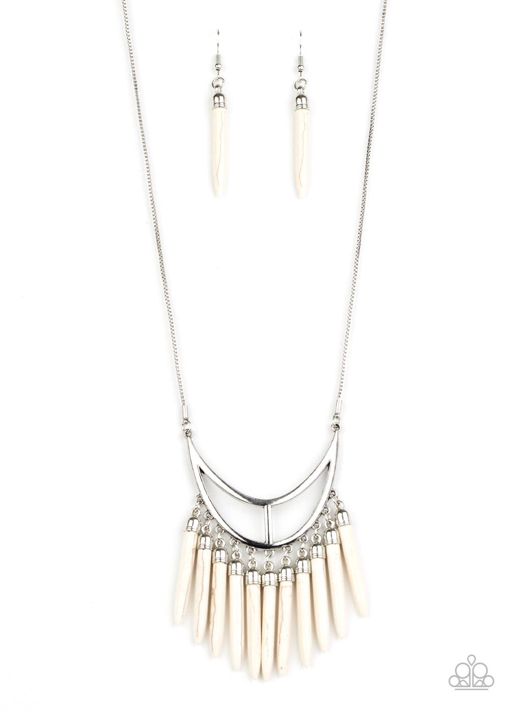 Paparazzi Accessories-Stone Age A-Lister - White Necklace