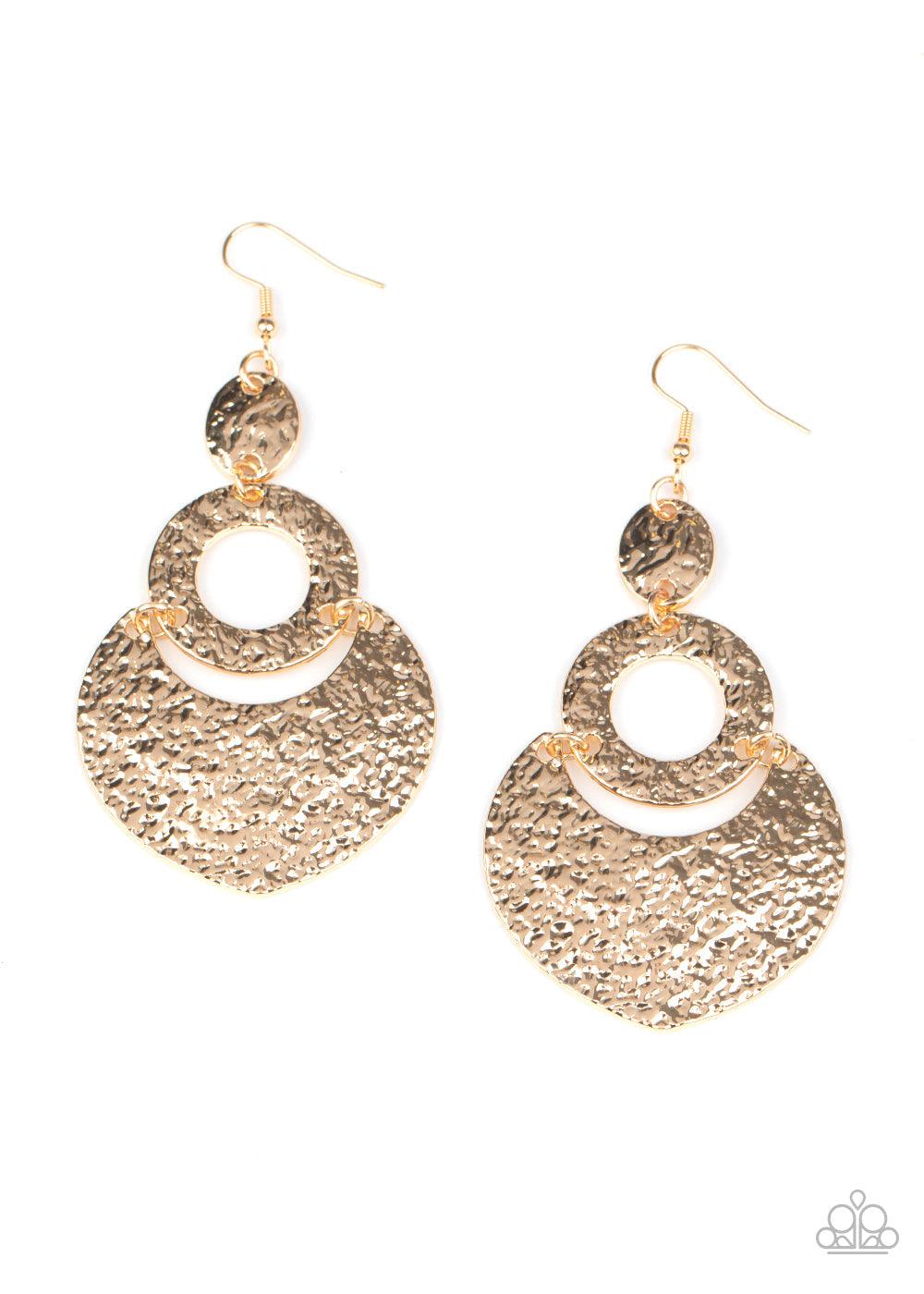 Paparazzi Accessories-Shimmer Suite - Gold Earrings