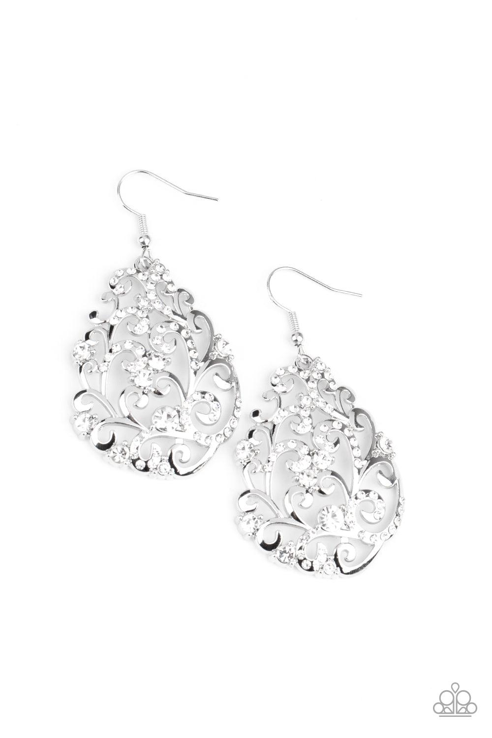 Paparazzi Accessories-Winter Garden - White Earrings