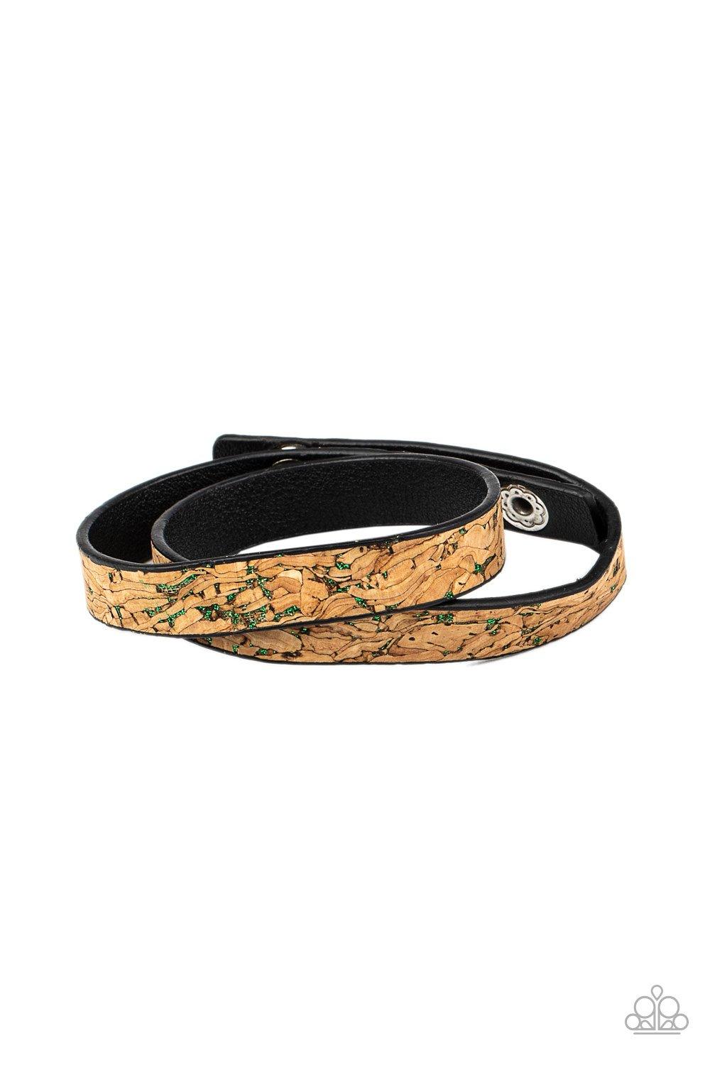Paparazzi Accessories-Space Warp - Green Bracelet