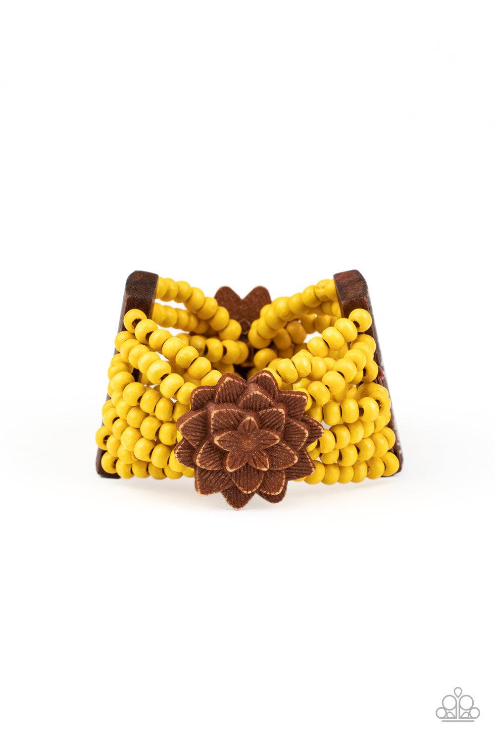 Paparazzi Accessories-Tropical Sanctuary - Yellow Bracelet