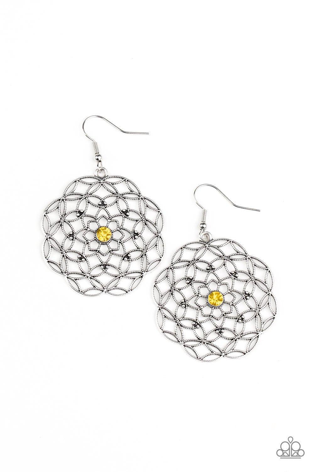 Paparazzi Accessories-Botanical Bash - Yellow Earrings