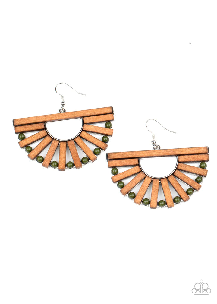 Wooden Wonderland Green Earrings - Jewelry by Bretta