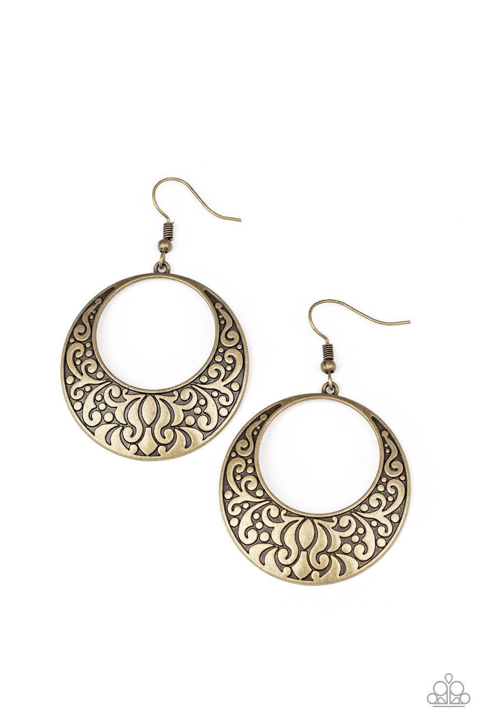 Paparazzi Accessories-Secret Groves - Brass Earrings