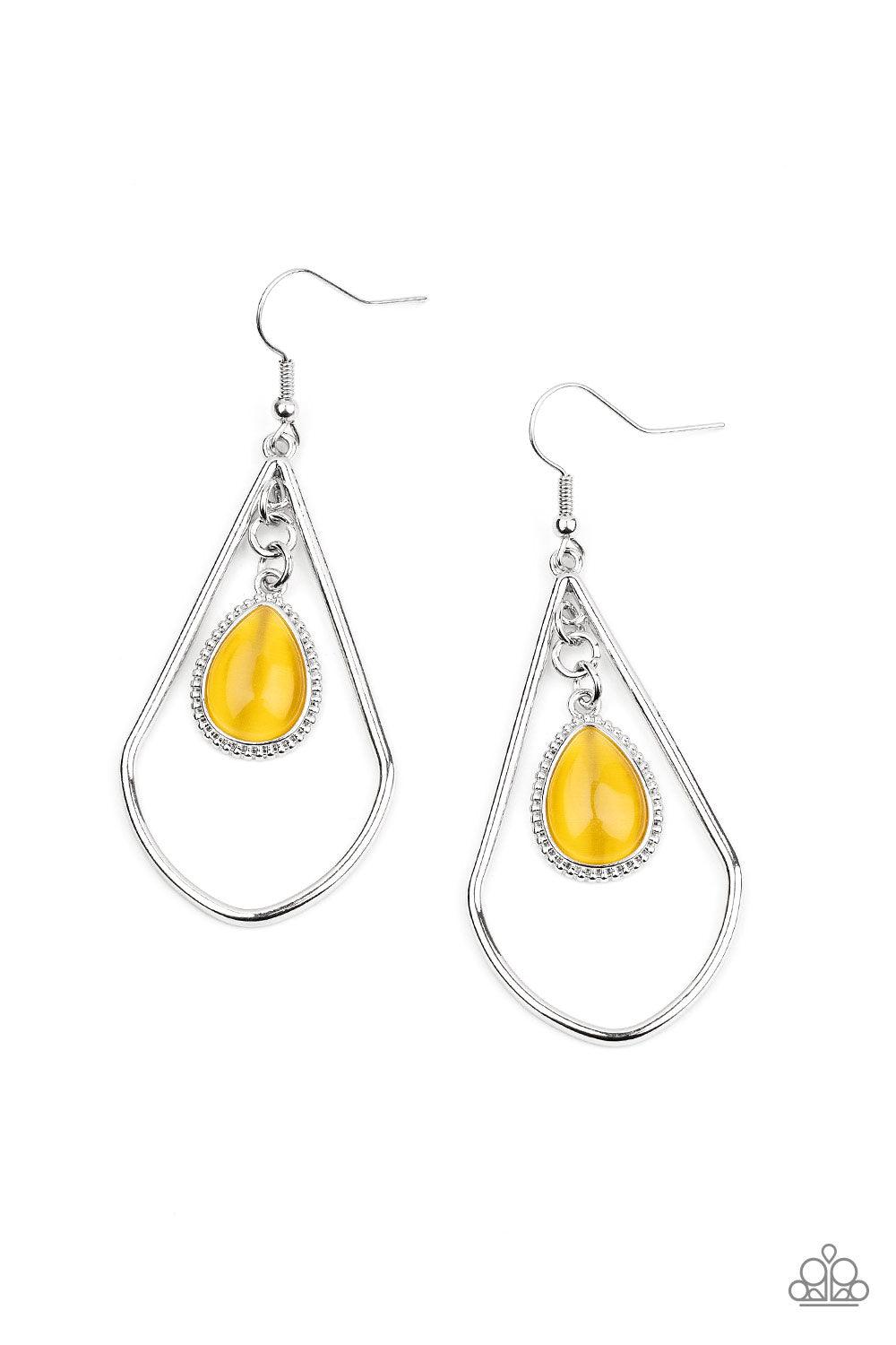 Paparazzi Accessories-Ethereal Elegance - Yellow Earrings