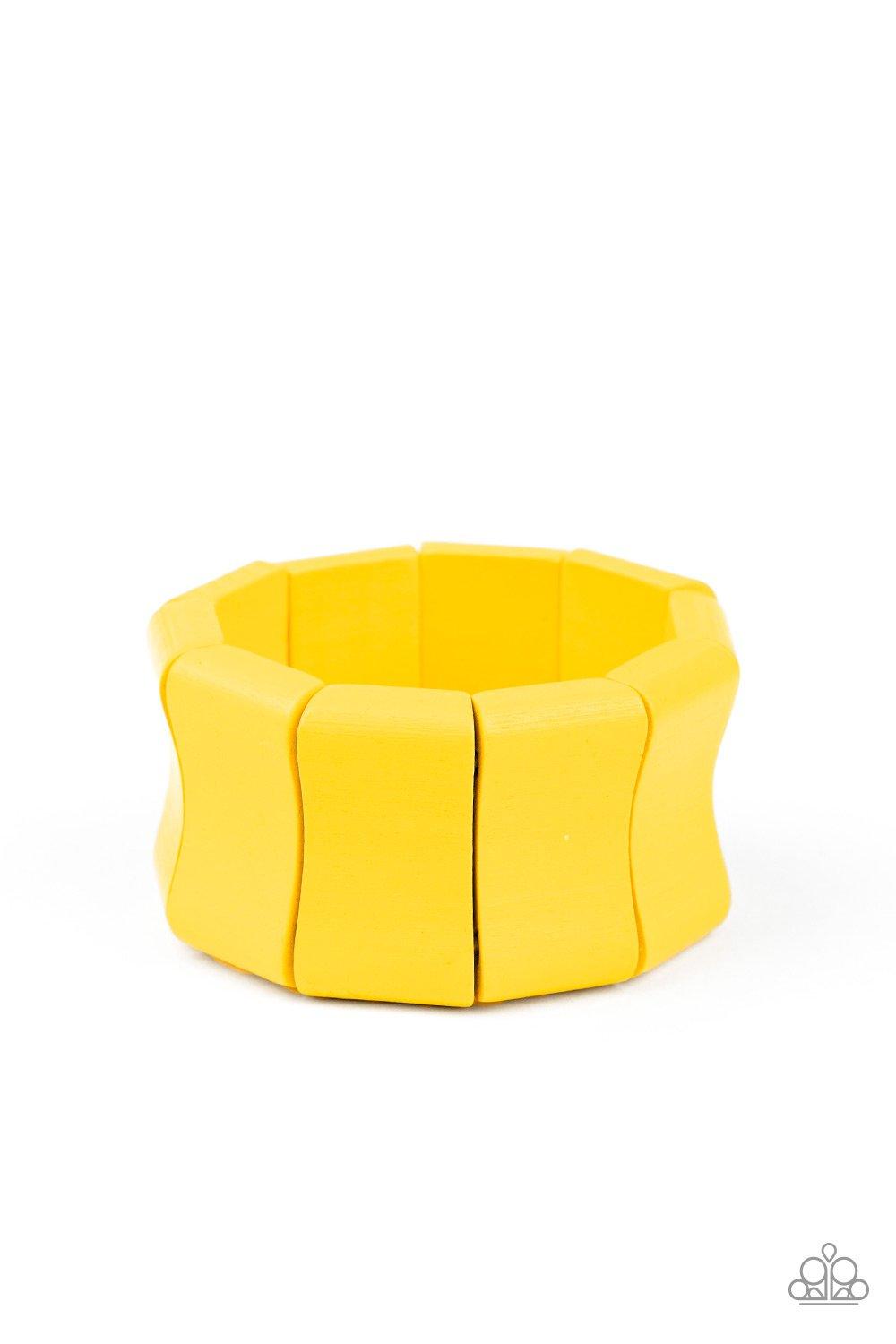 Paparazzi Accessories-Caribbean Couture - Yellow Bracelet