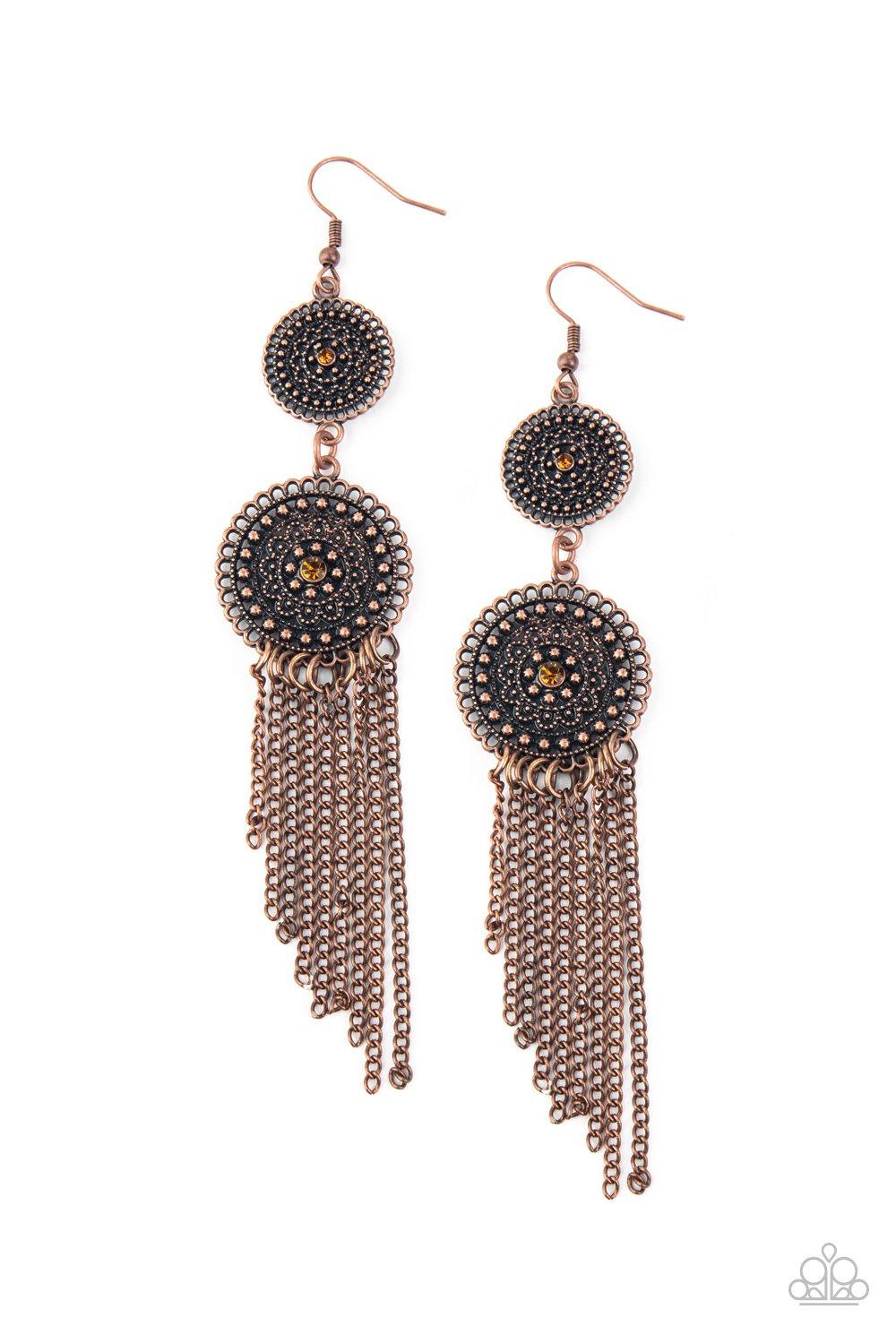 Medallion Mecca Copper Earrings - Jewelry by Bretta