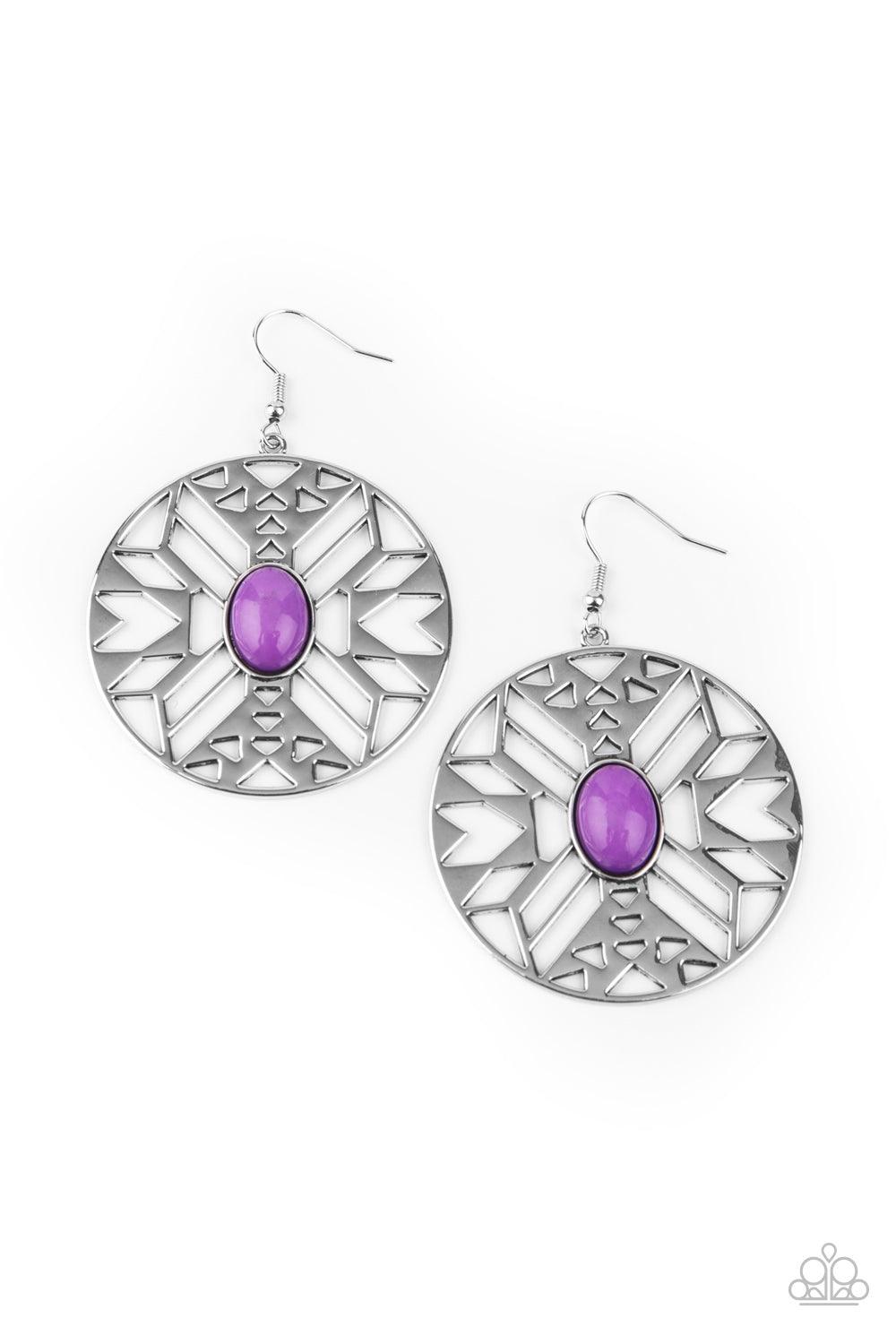 Paparazzi Accessories-Southwest Walkabout - Purple Earrings