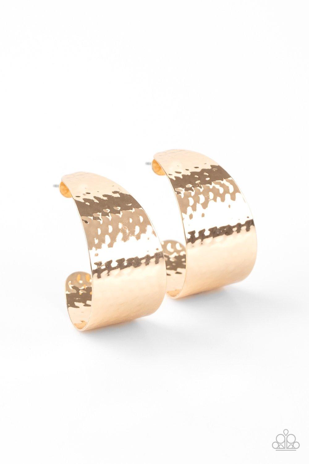 Paparazzi Accessories-Flatten The Curve - Gold Earrings