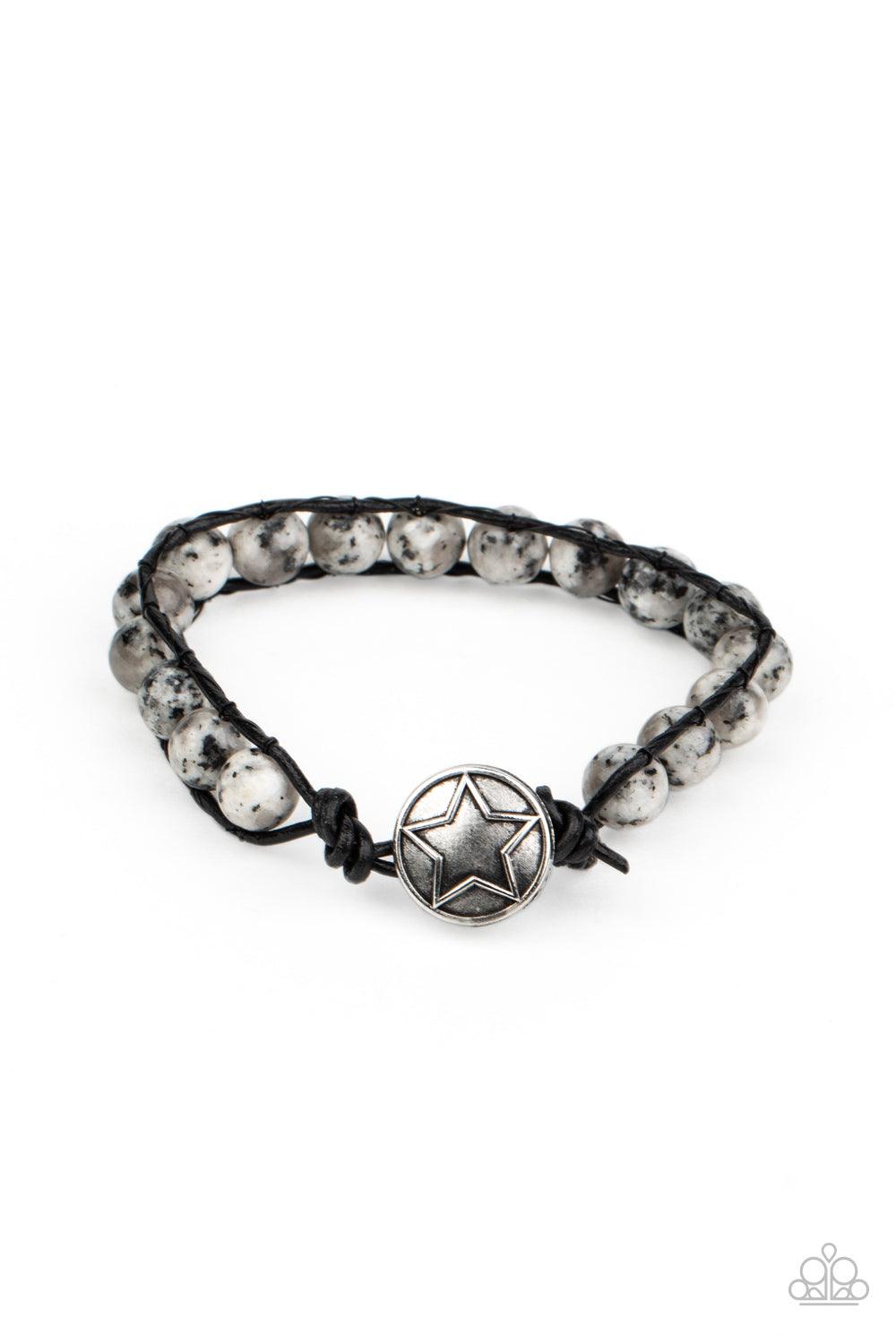 Paparazzi Accessories-Homespun Stones - White Bracelet