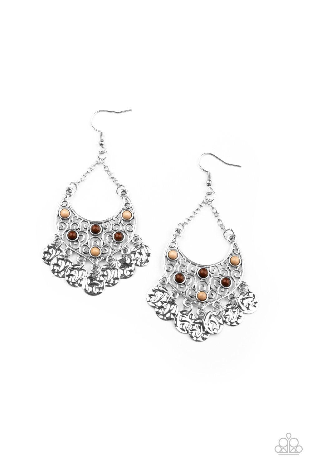 Paparazzi Accessories-Musical Murals - Brown Earrings