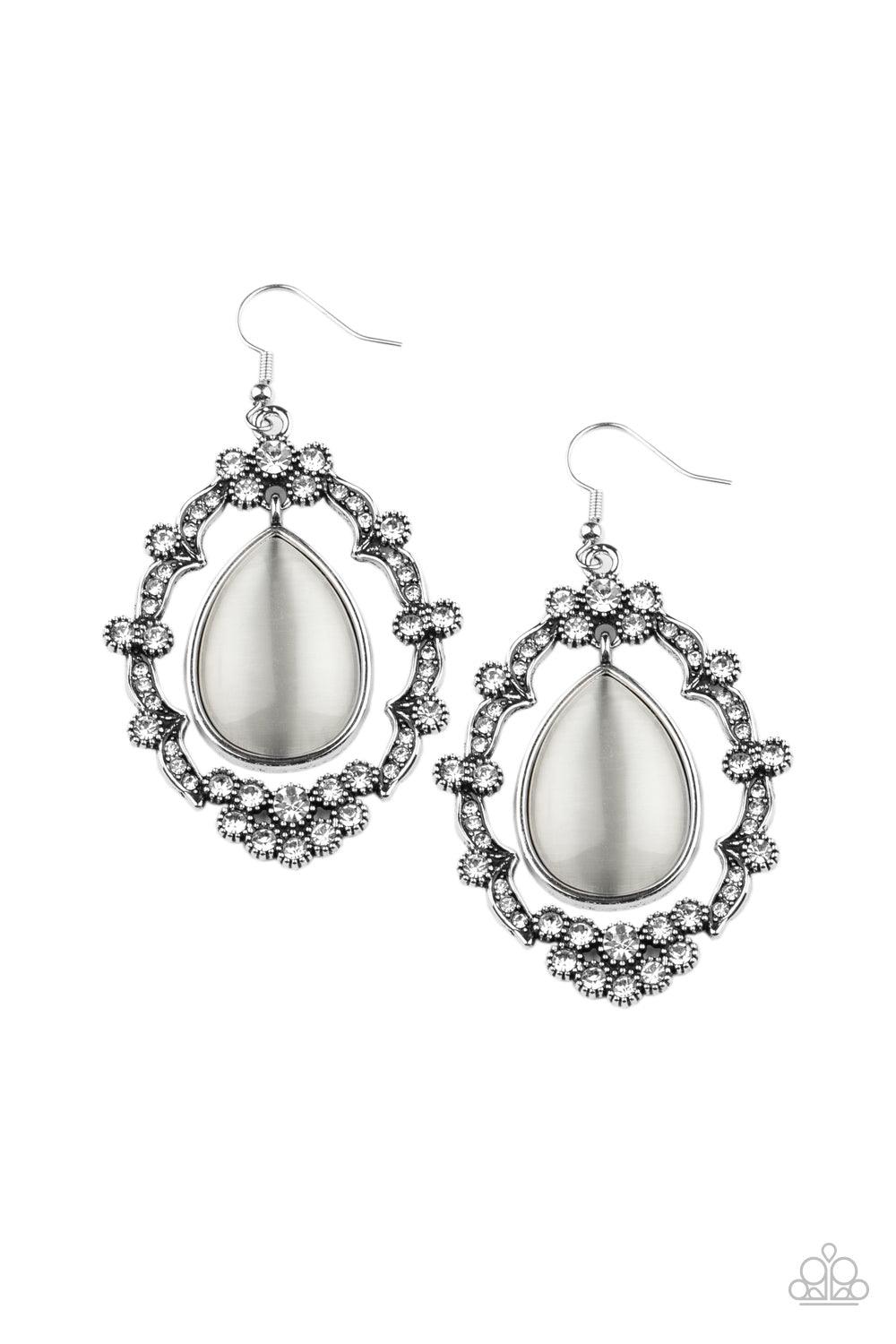 Paparazzi Accessories-Icy Eden - White Earrings