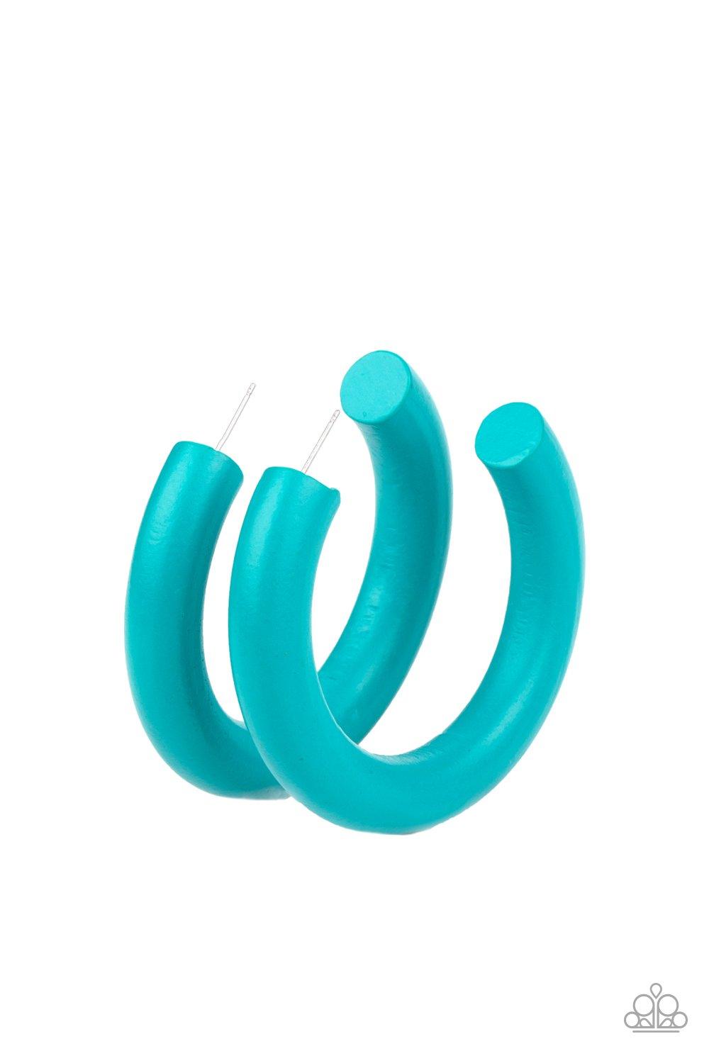 Paparazzi Accessories-I WOOD Walk 500 Miles - Blue Earrings