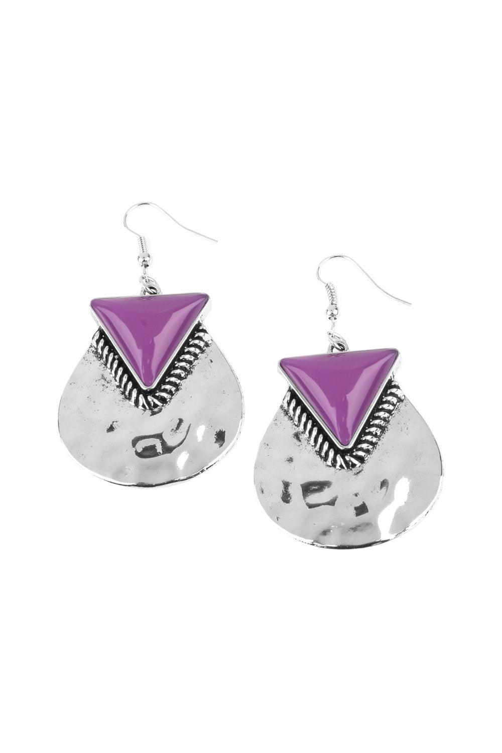 Paparazzi Accessories-Road Trip Treasure - Purple Earrings