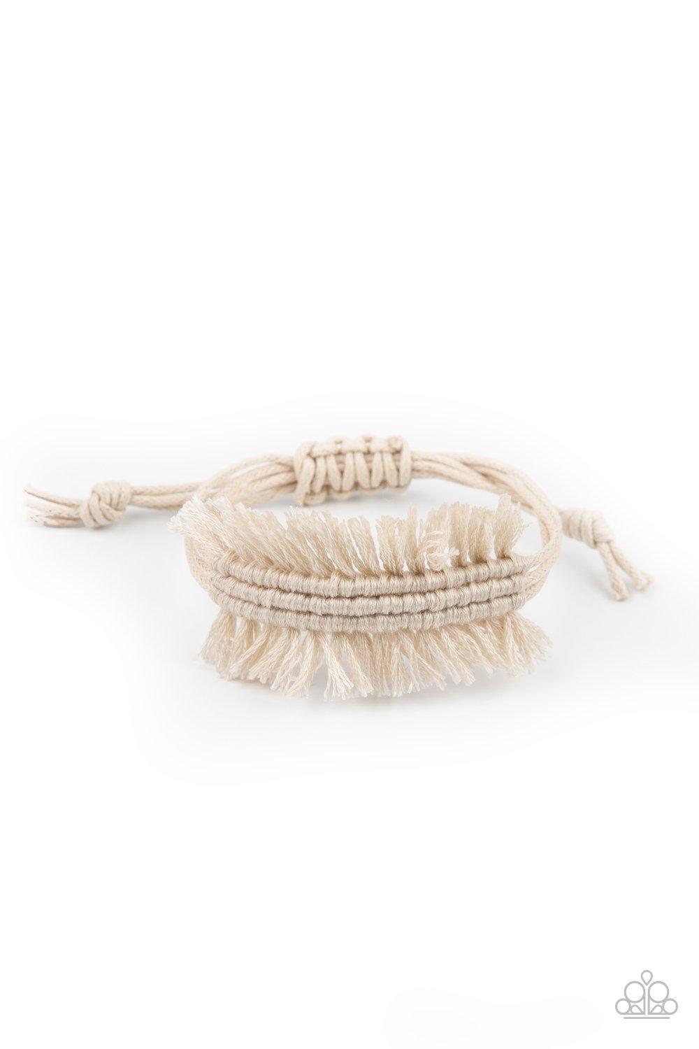 Paparazzi Accessories-Make Yourself at HOMESPUN - White Bracelet