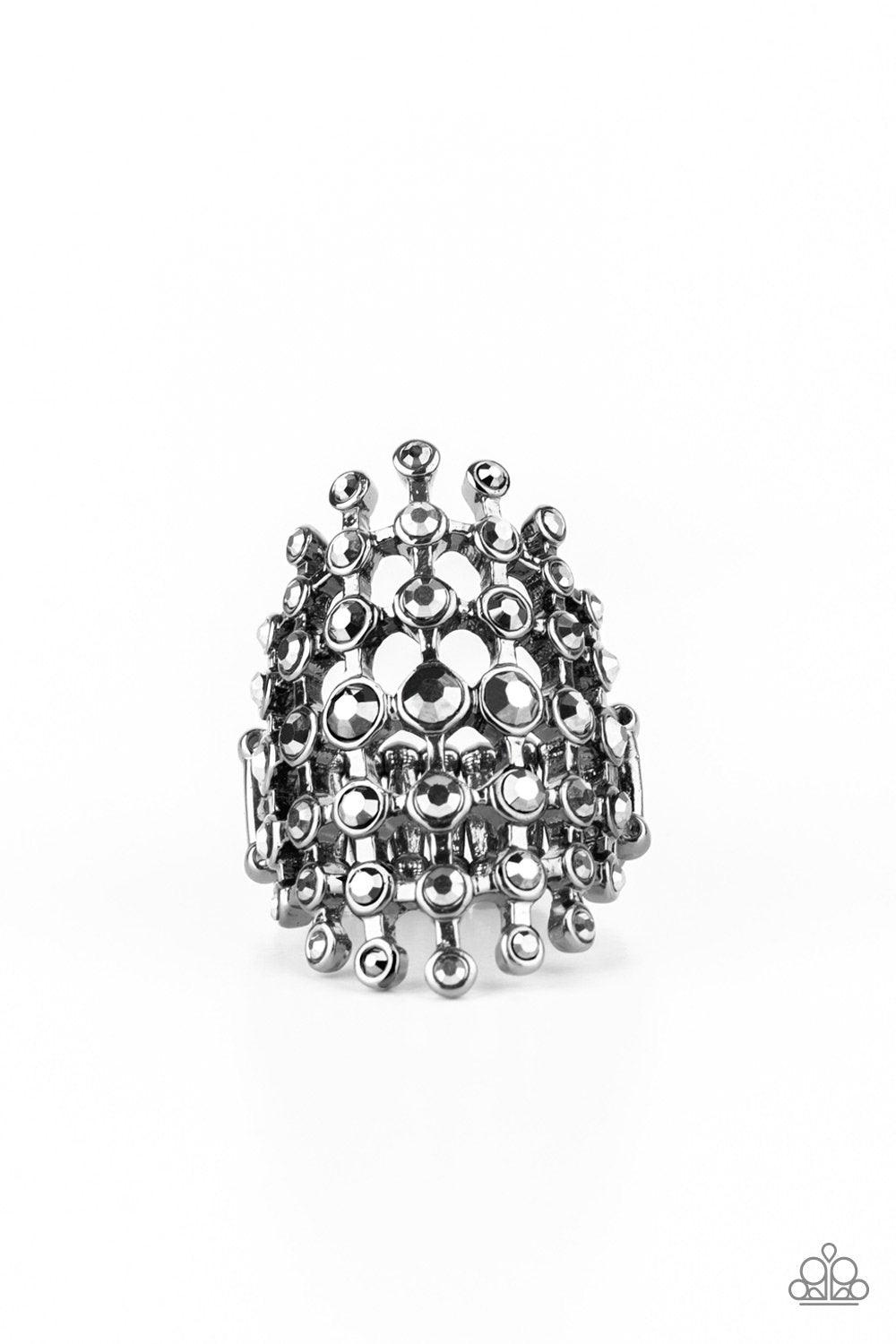 Fiercely Flashy - Black Ring - Jewelry By Bretta