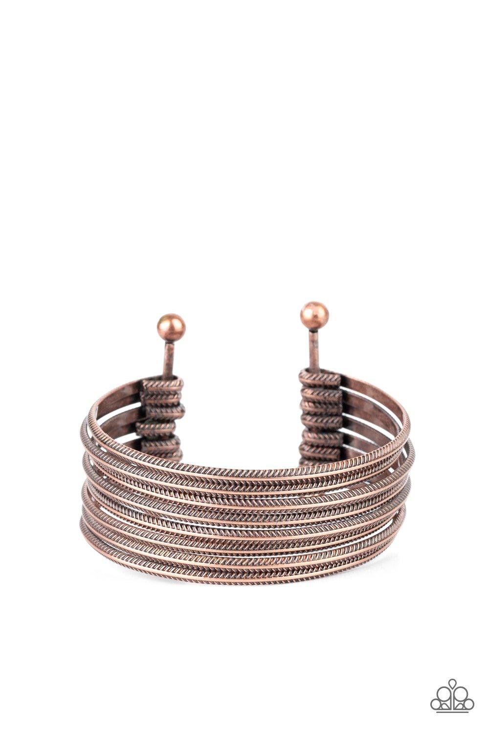 Paparazzi Accessories-Now Watch Me Stack - Copper Bracelet