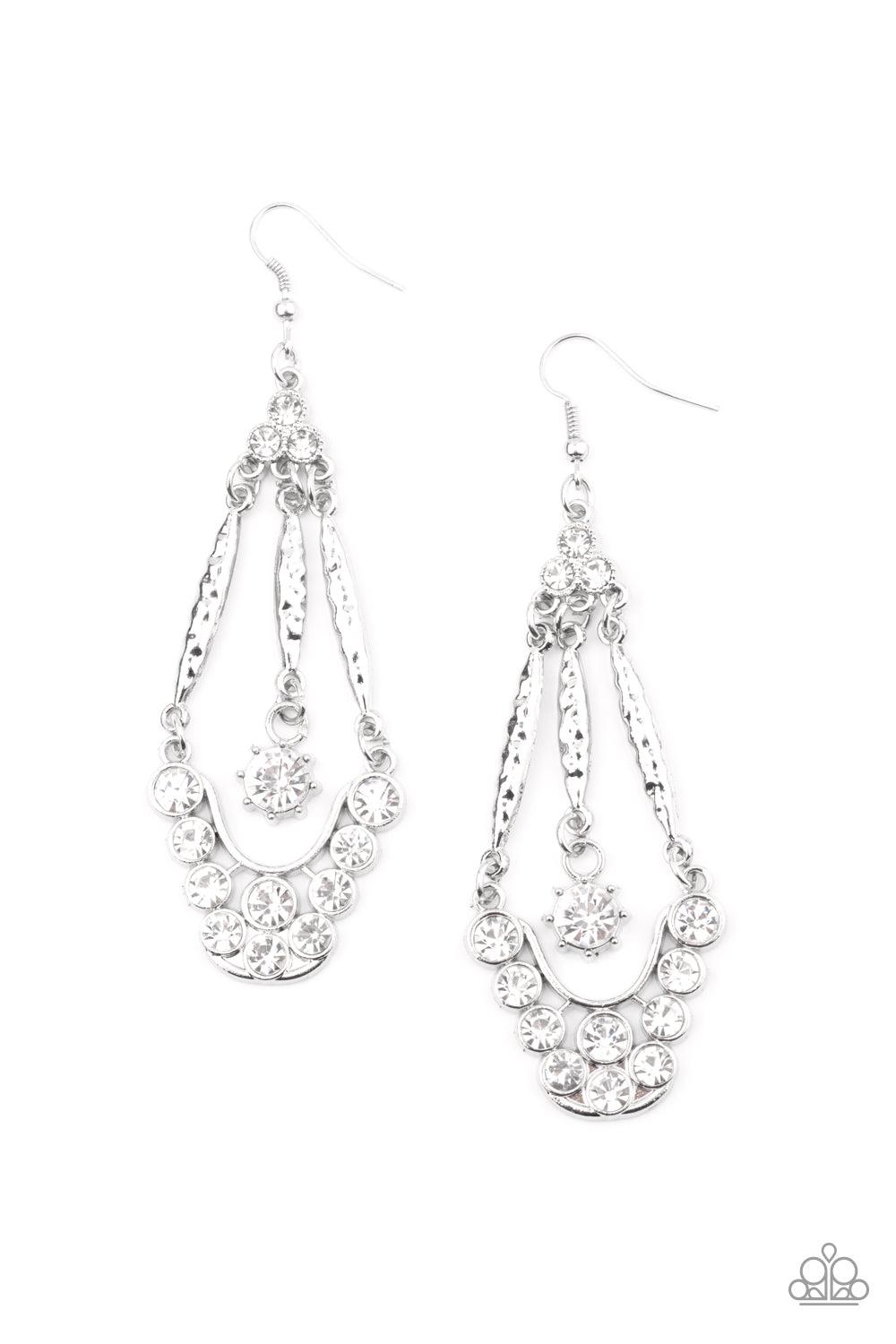 High-Ranking Radiance White Earrings - Jewelry by Bretta