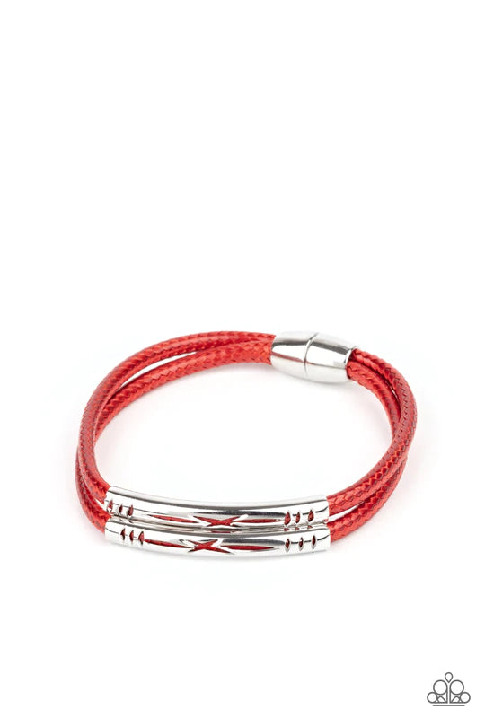 What a WANDER-ful World Red Bracelet - Jewelry by Bretta