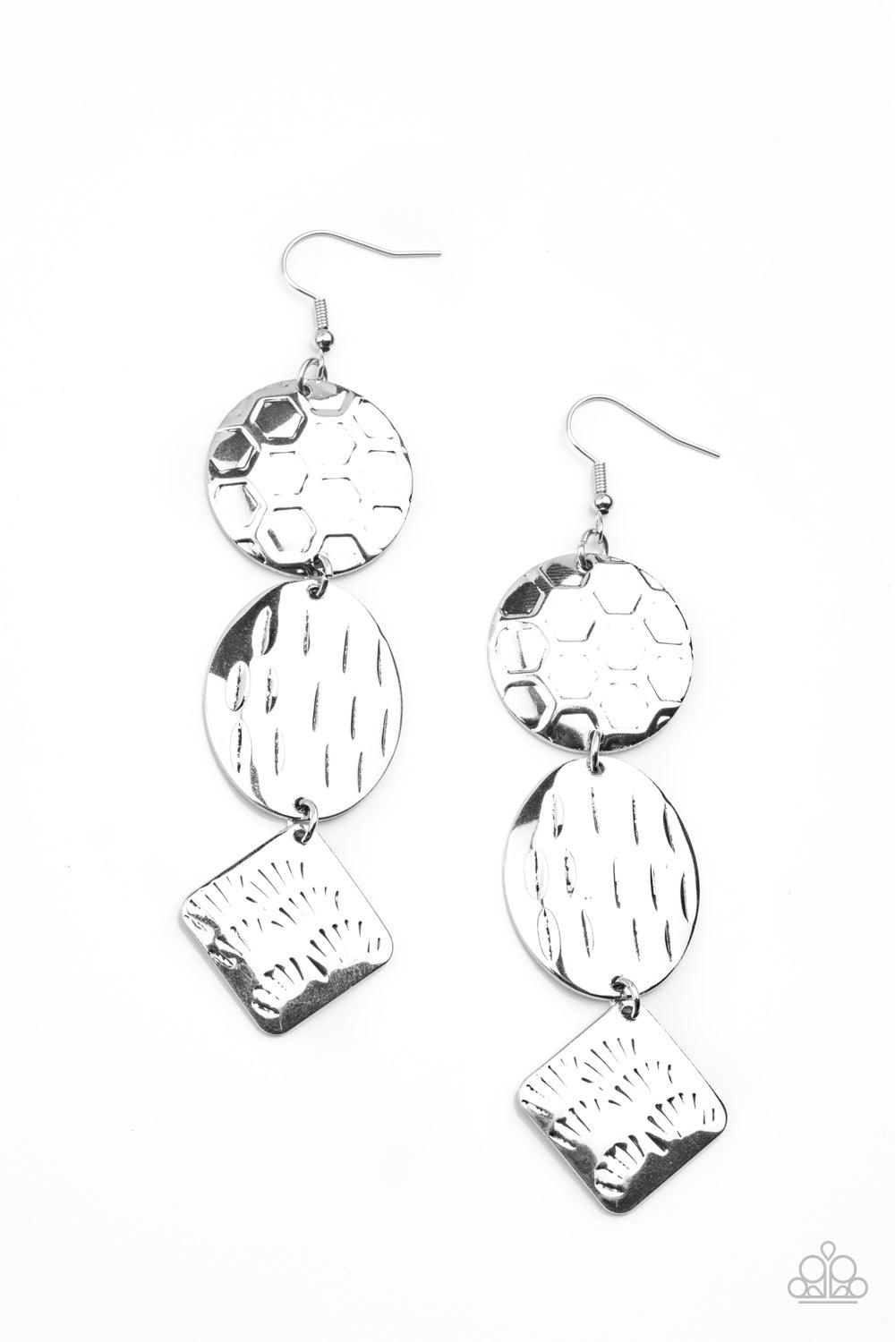 Paparazzi Accessories-Mixed Movement - Silver Earrings