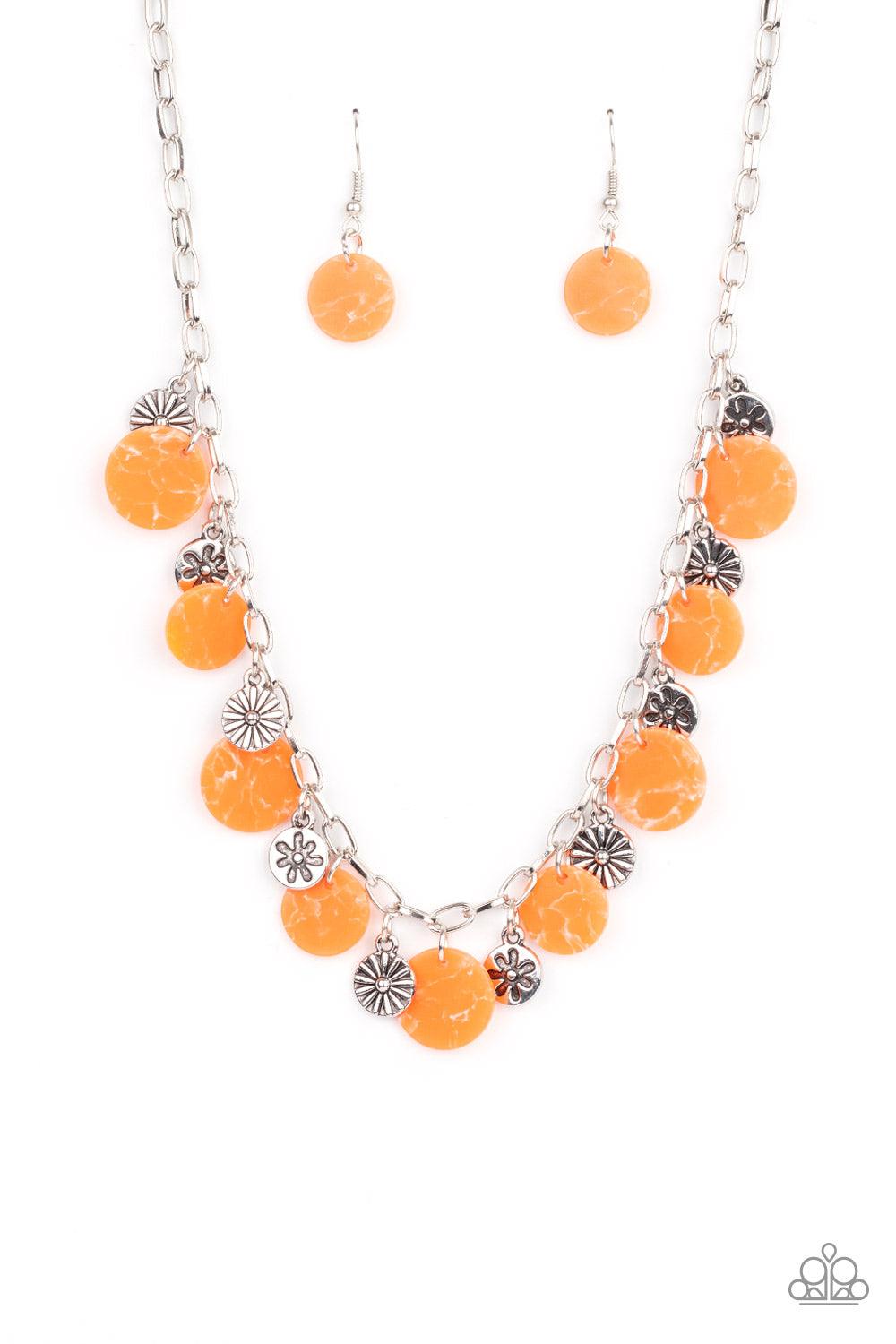 Paparazzi Accessories-Flower Powered - Orange Necklace