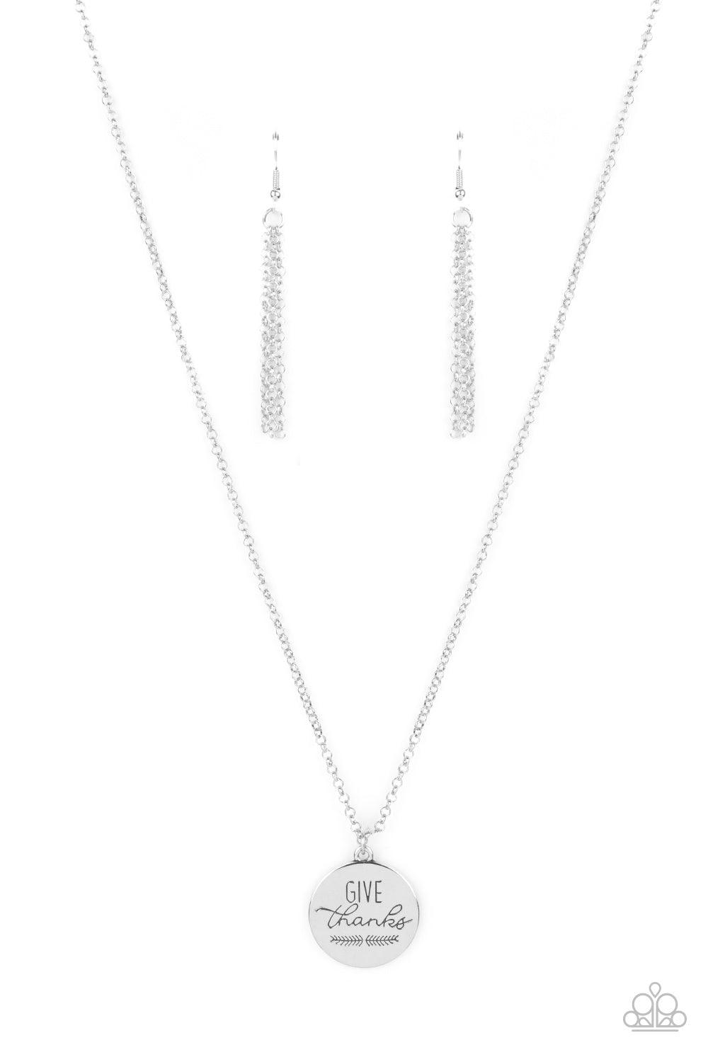 Give Thanks Silver Necklace - Jewelry by Bretta