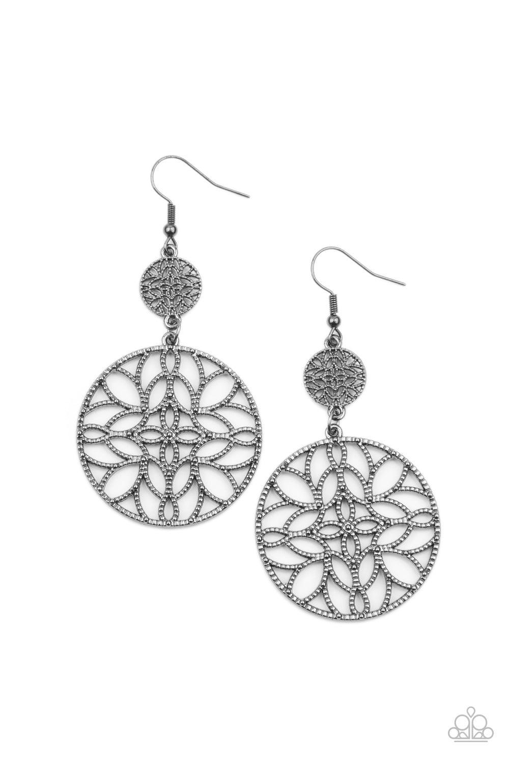 Paparazzi Accessories-Mandala Eden - Black Earrings
