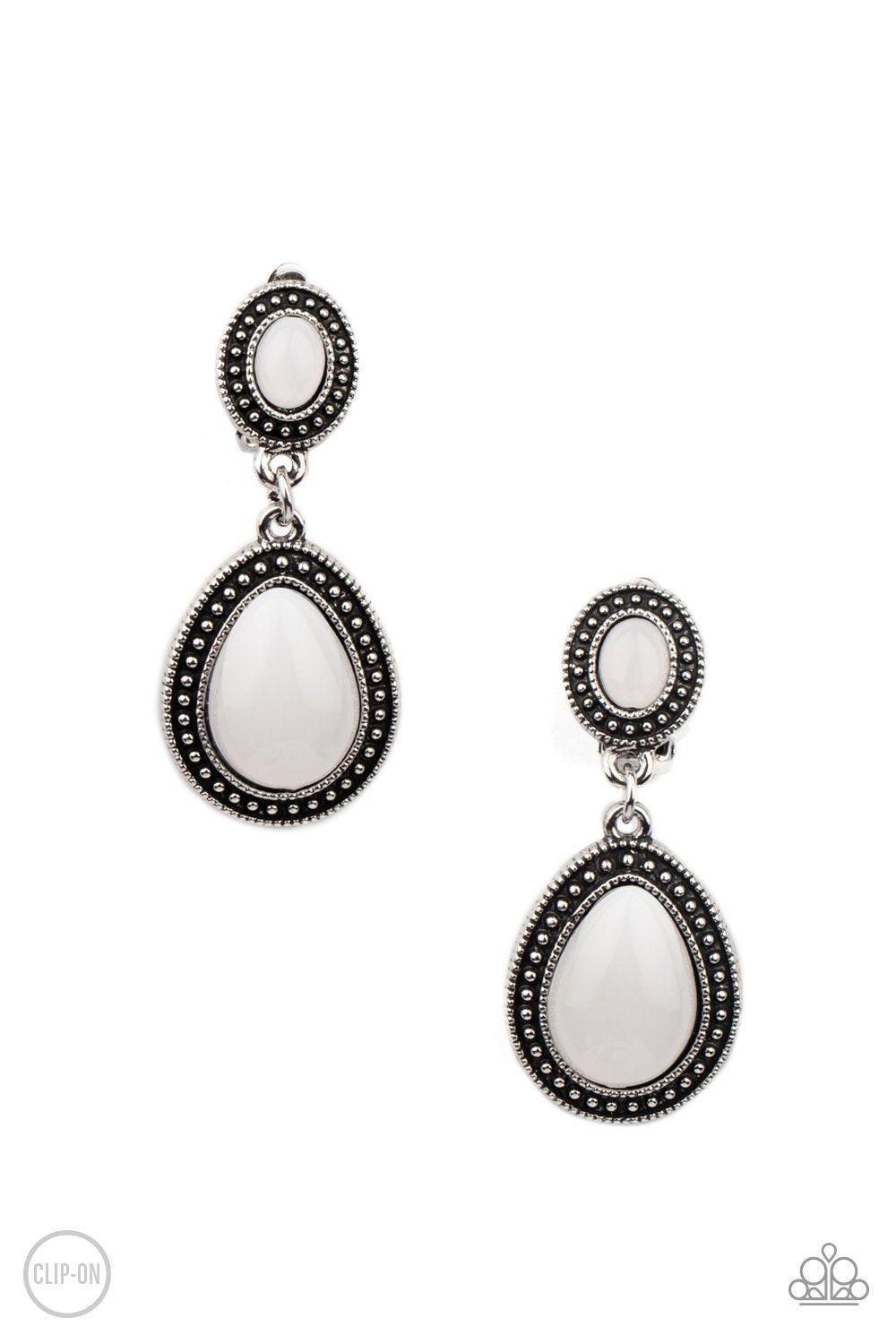 Carefree Clairvoyance White Earrings - Jewelry by Bretta