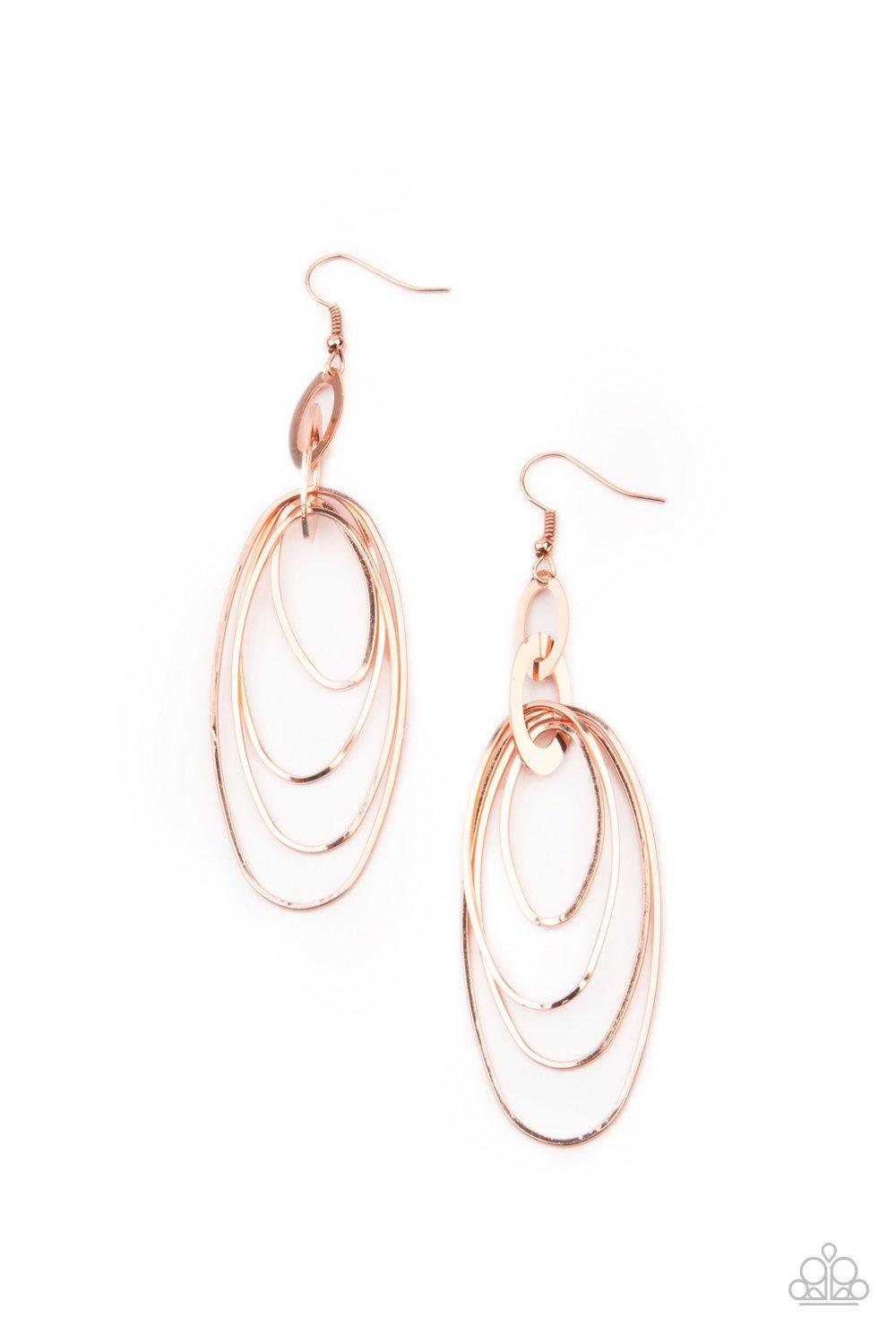 OVAL The Moon Copper Earrings - Jewelry by Bretta