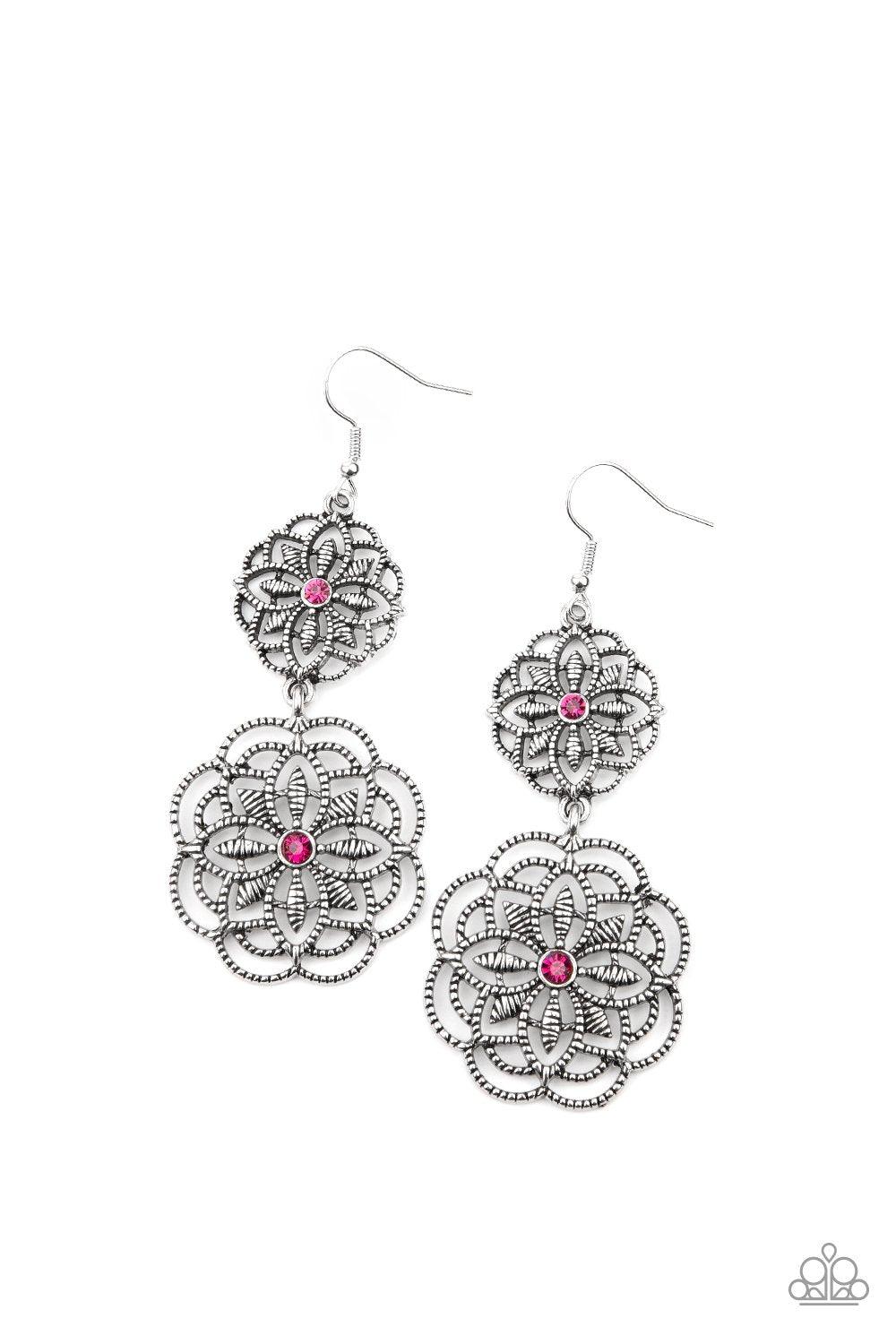 Paparazzi Accessories-Mandala Mecca - Pink Earrings
