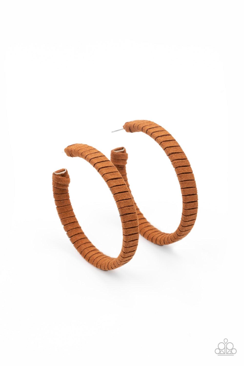Suede Parade Brown Earrings - Jewelry by Bretta